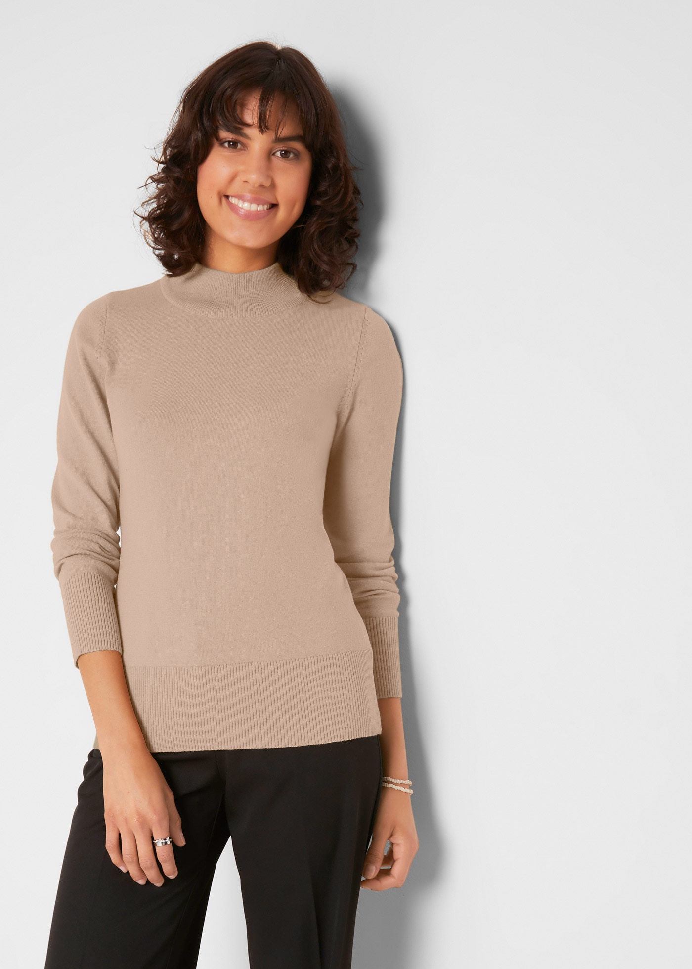 bonprix aus Strickmaterial, atmungsaktiv, pflegeleicht, mit Stehkragen