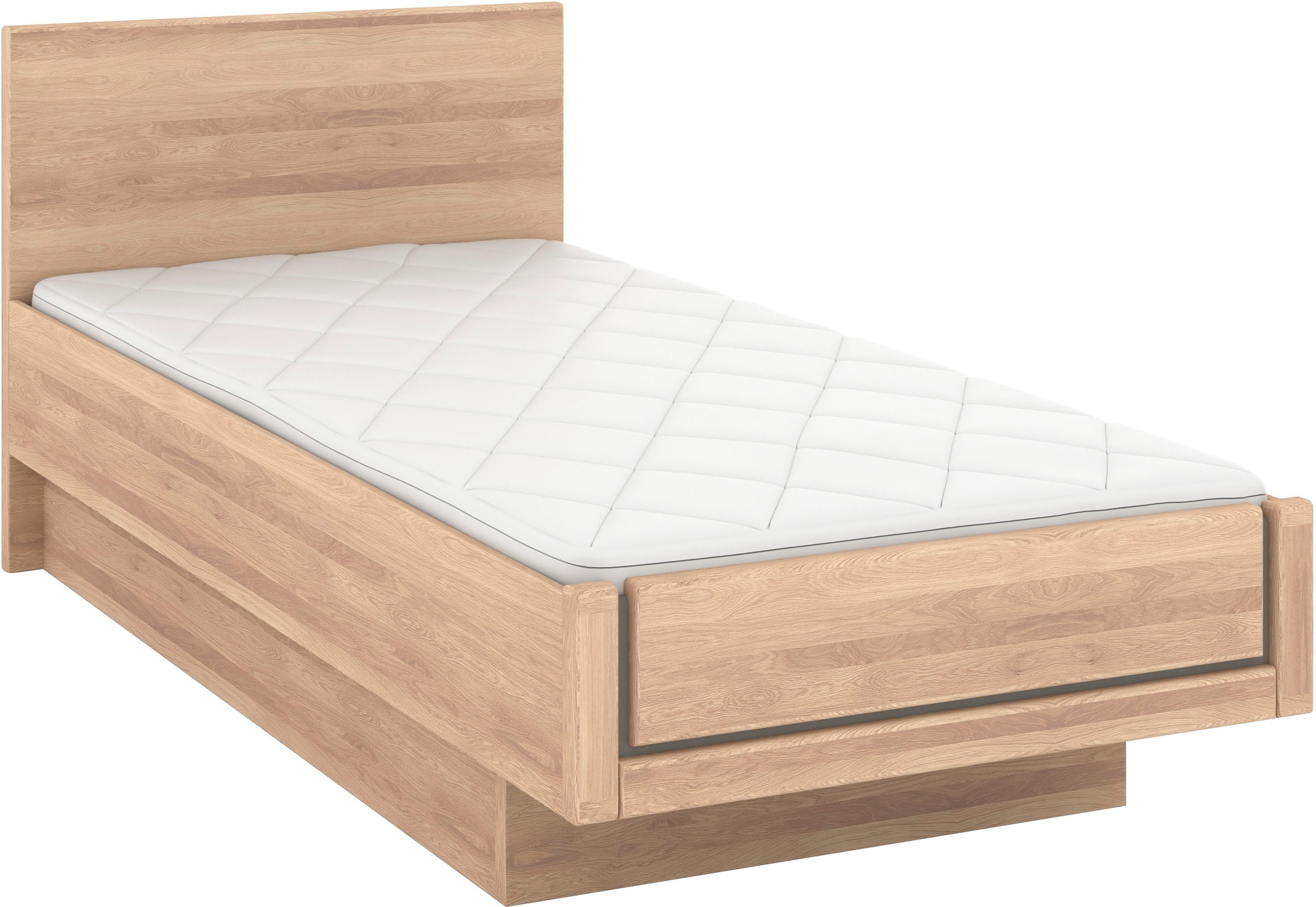 Musterring Holzbett »Sorrent, Bettgestell, Bettrahmen, teilmassiv Eiche«, (MADE IN GERMANY), Eiche teilmassiv, Liegehöhenverstellung, in schwebender Optik