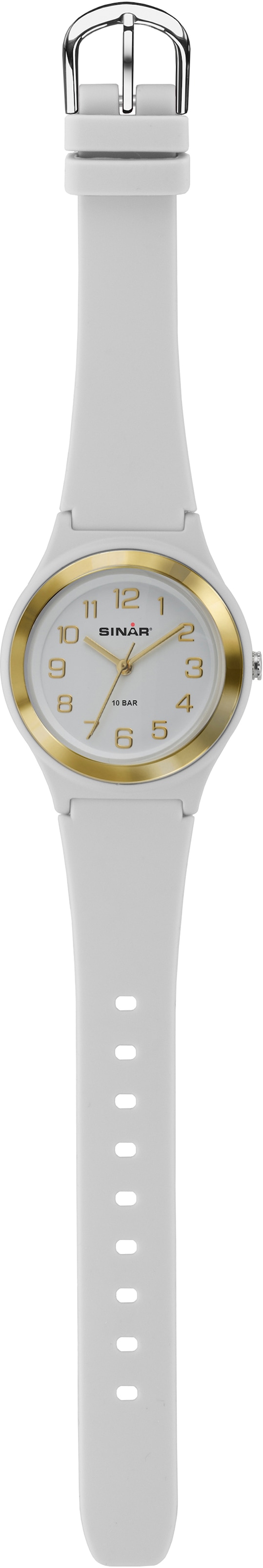SINAR Quarzuhr, Armbanduhr, Damenuhr,Jugendliche, Silikonarmband, bis 10 bar wasserd.