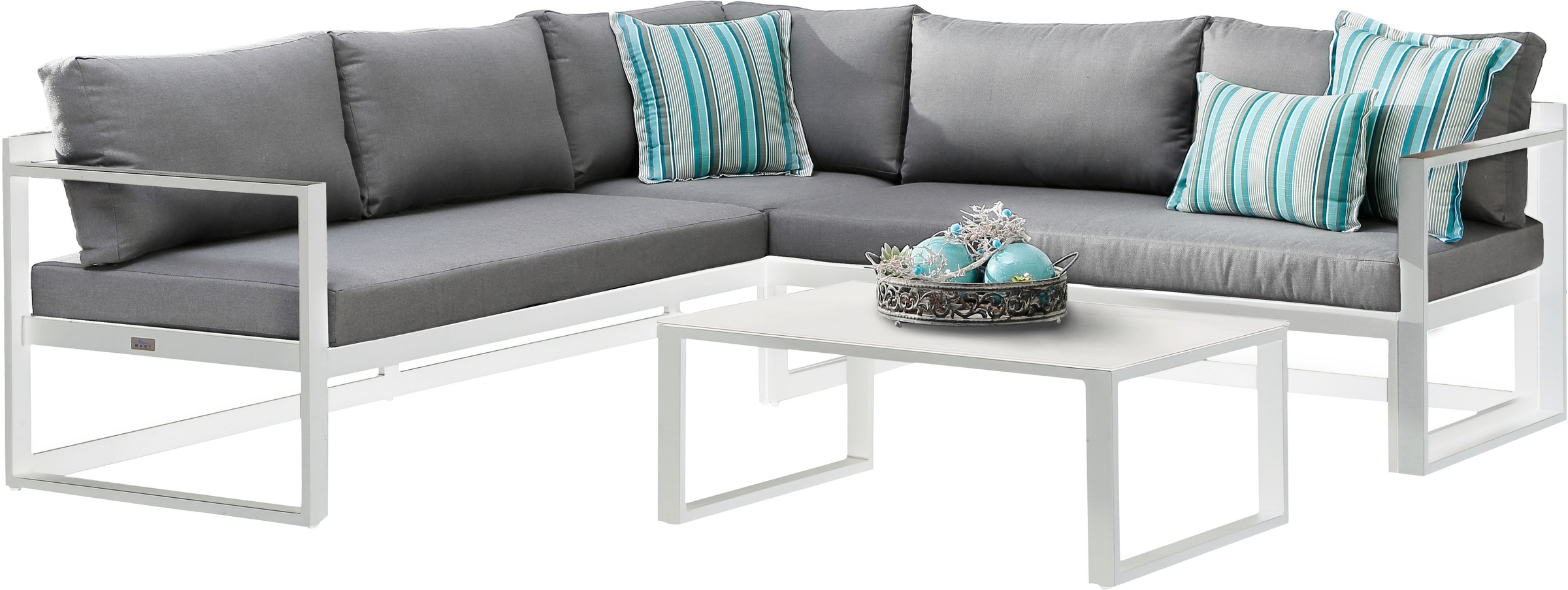 Best Loungeset "Rhodos" Set, 15 Stk. tlg. bestehend aus 2 Sitzbänken, 1 Tis günstig online kaufen