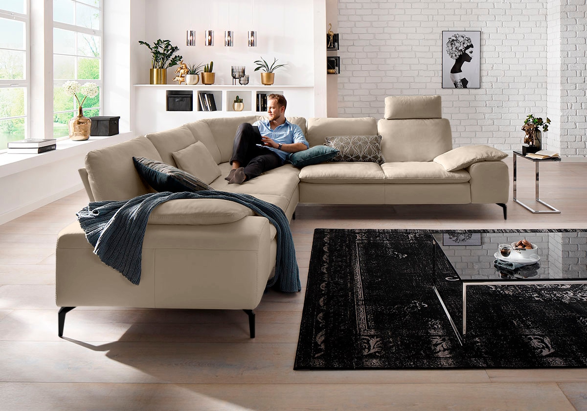 W.SCHILLIG Ecksofa "valentinoo, Designsofa, elegant und bequem, L-Form" mit Sitztiefenverstellung, Breite 318 cm