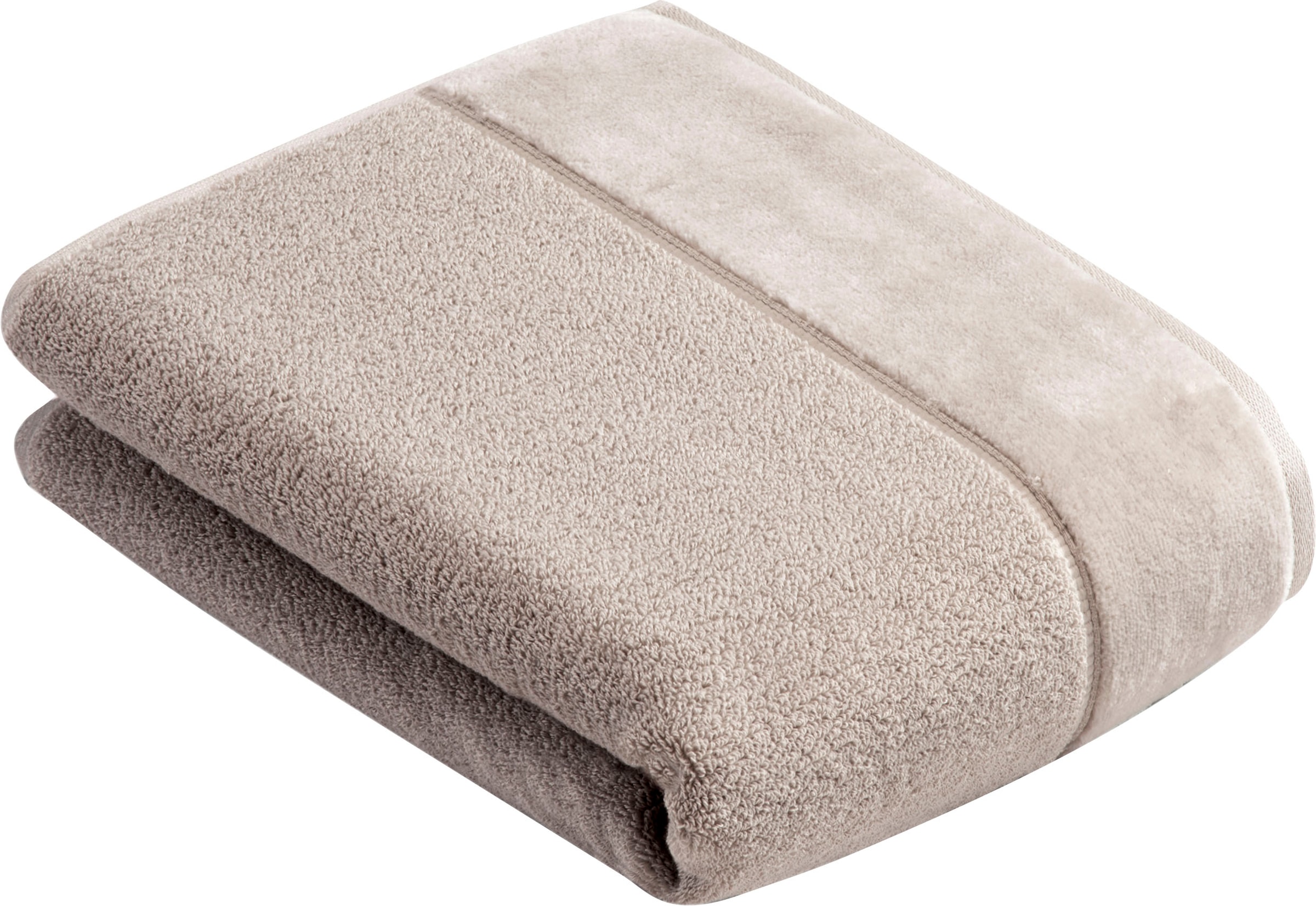Badetuch VOSSEN, B:67cm L:140cm, grau, Frottier, Obermaterial: 100% Baumwolle, Handtücher, "Pure", Baumwolle & VEGAN, mit eleganter Veloursbordüre
