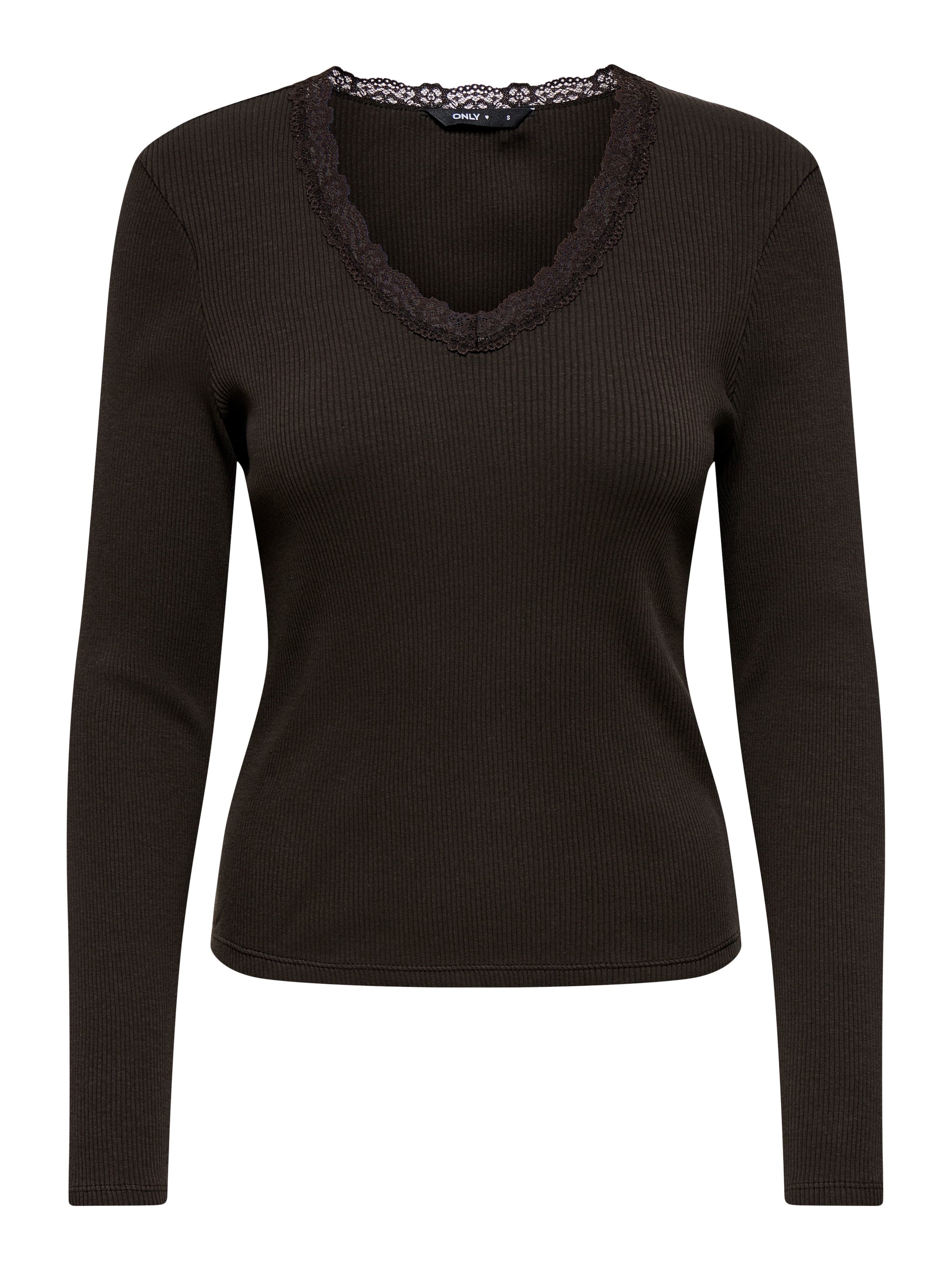 ONLY V-Shirt »ONLSARA SHARAI L/S V-NECK TOP JRS« Baumwollmischung, slim fitregular fit
