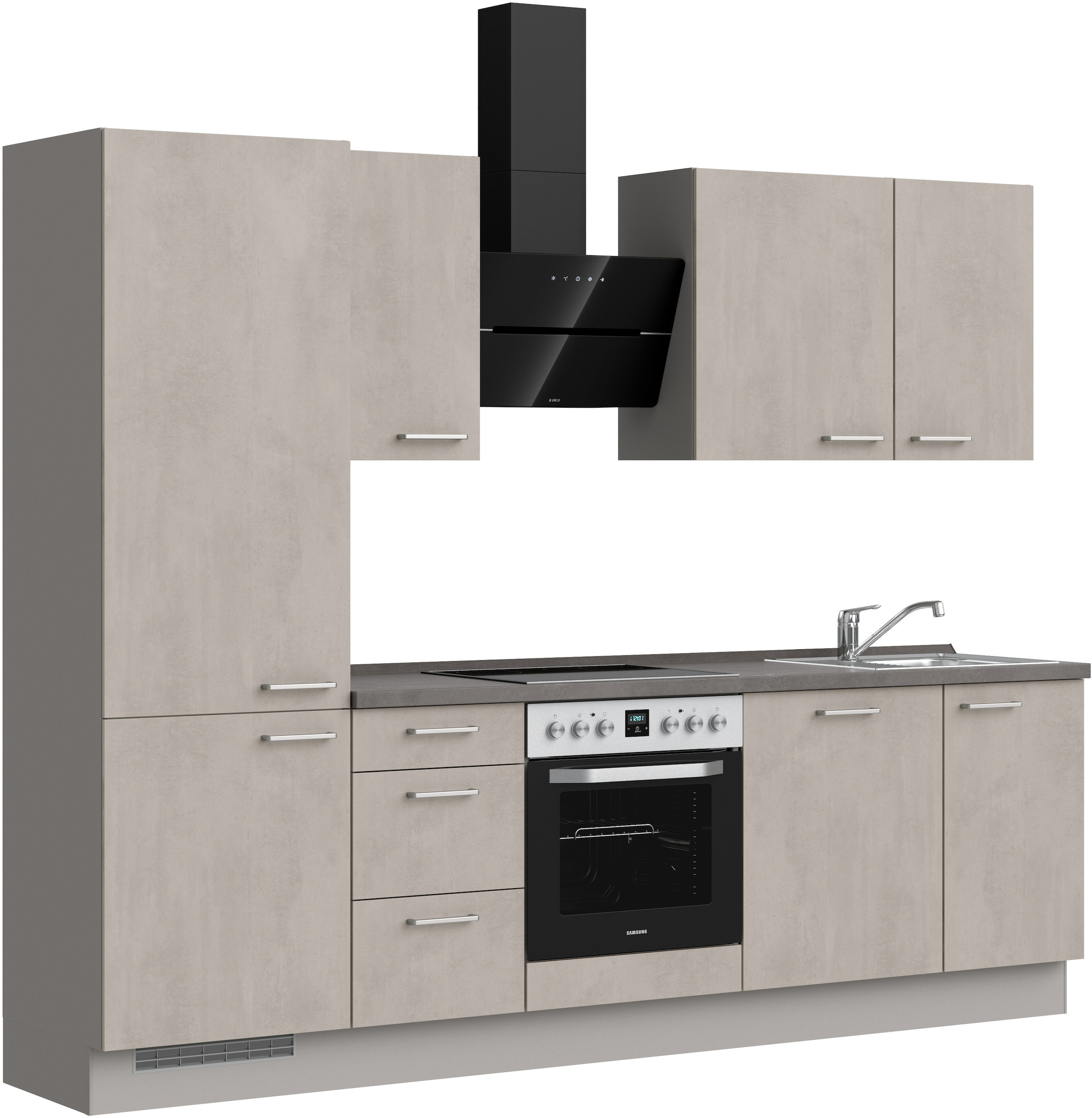 nobilia® Küchenzeile »"Riva premium"«, vormontiert, Ausrichtung wählbar, Breite 270 cm, mit E-Geräten