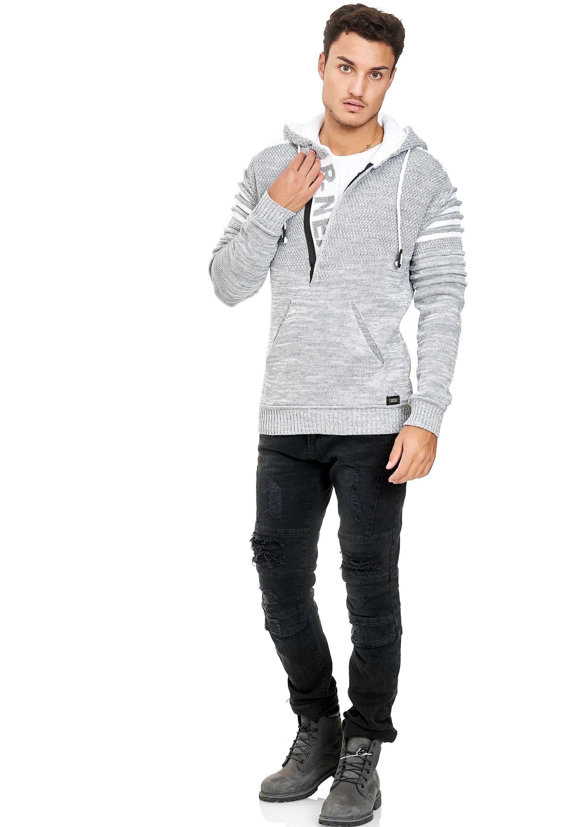 Rusty Neal Kapuzensweatshirt, in modernem Strickdesign