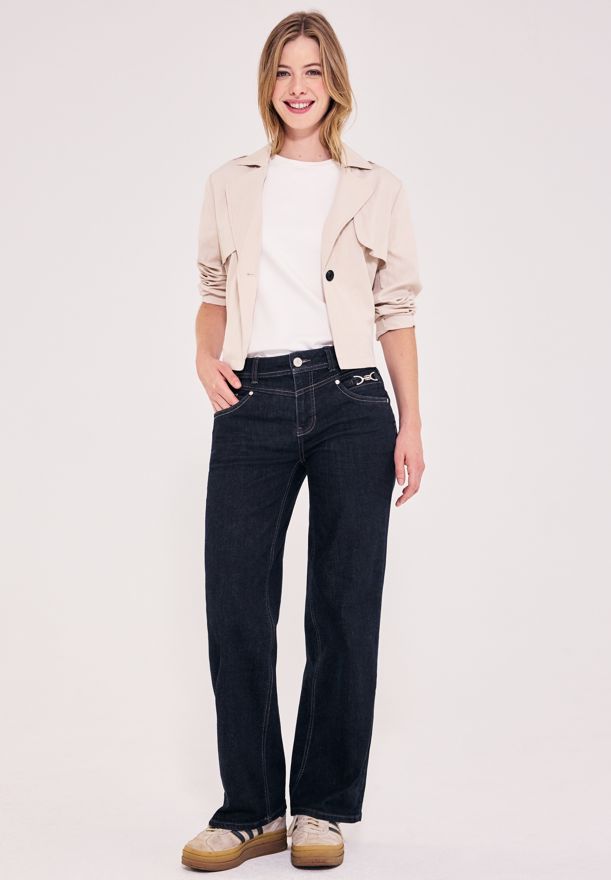 STREET ONE STUDIO Loose-fit-Jeans mit Wide Legs
