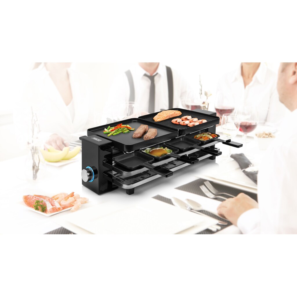 PRINCESS Raclette »162925 8 Piano-Schwarz für 8 Personen«, 8 St. Raclettepfännchen, 1200 W