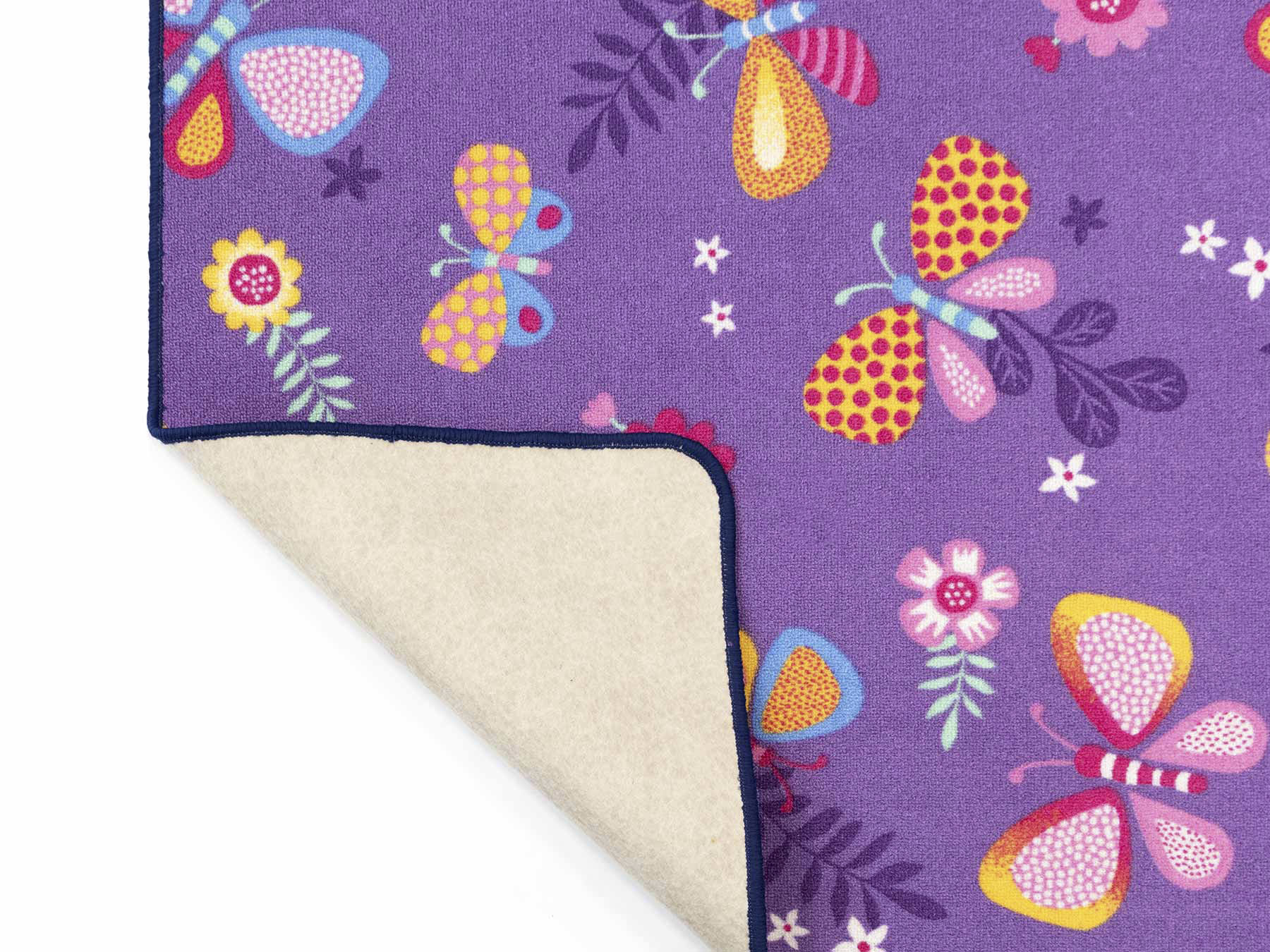 Thumbnail - Primaflor-Ideen in Textil Kinderteppich "PAPILLON, Made in Belgium" rechteckig 6,5 mm Höhe Motiv Schmetterlinge, Kinderz...