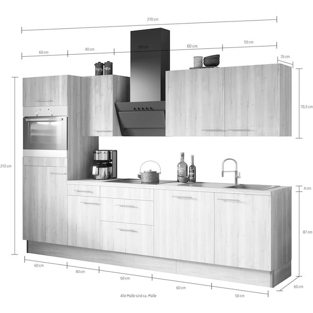 OPTIFIT Küche »Klara«, Breite 270 cm, wahlweise mit E-Geräten kaufen | BAUR