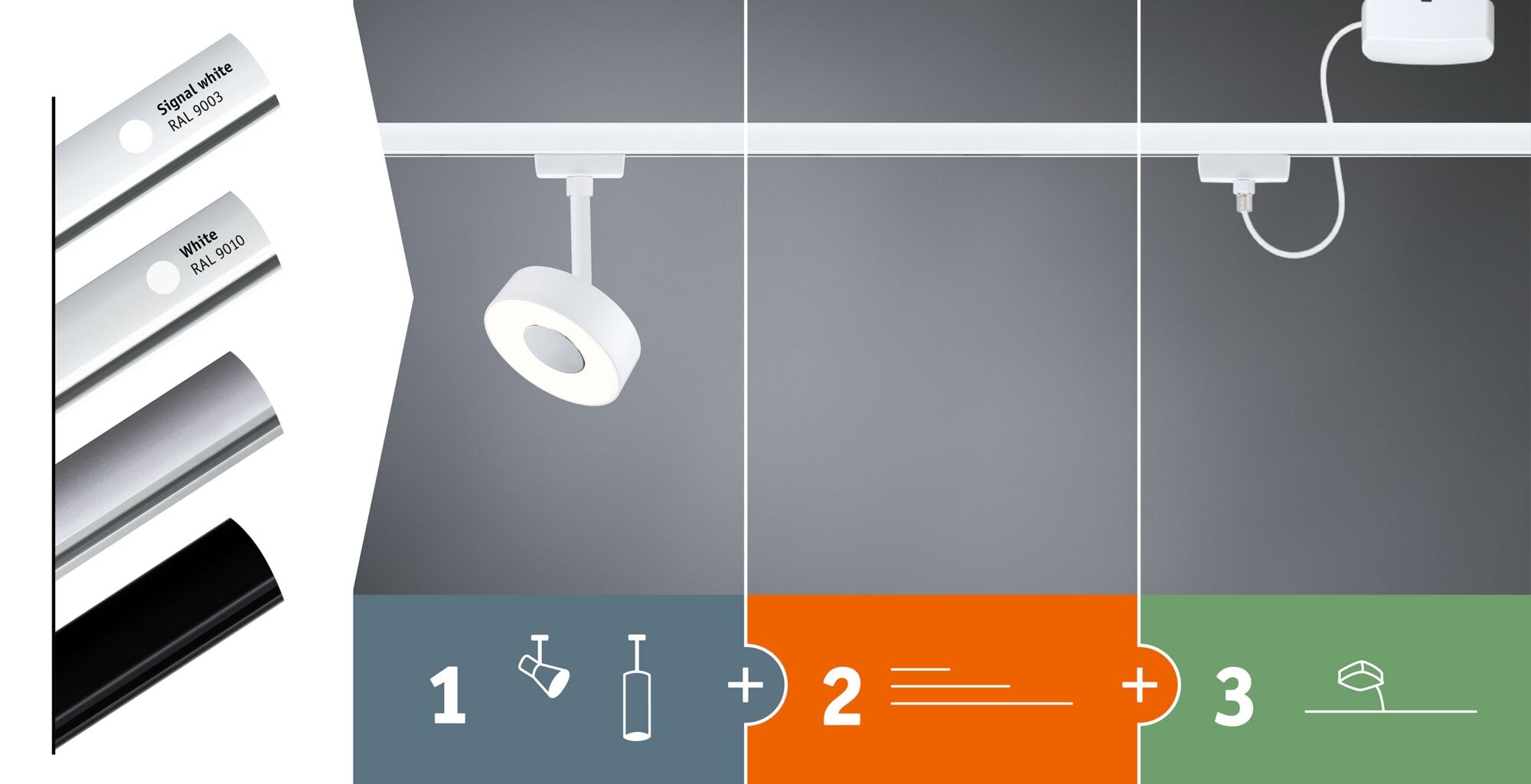 Paulmann Schienensystem-Leuchten »URail Spot Circle 1x5W 2700-4000K 230V« LED-Modul 1 Stk. Farbwechsler Dimmbar