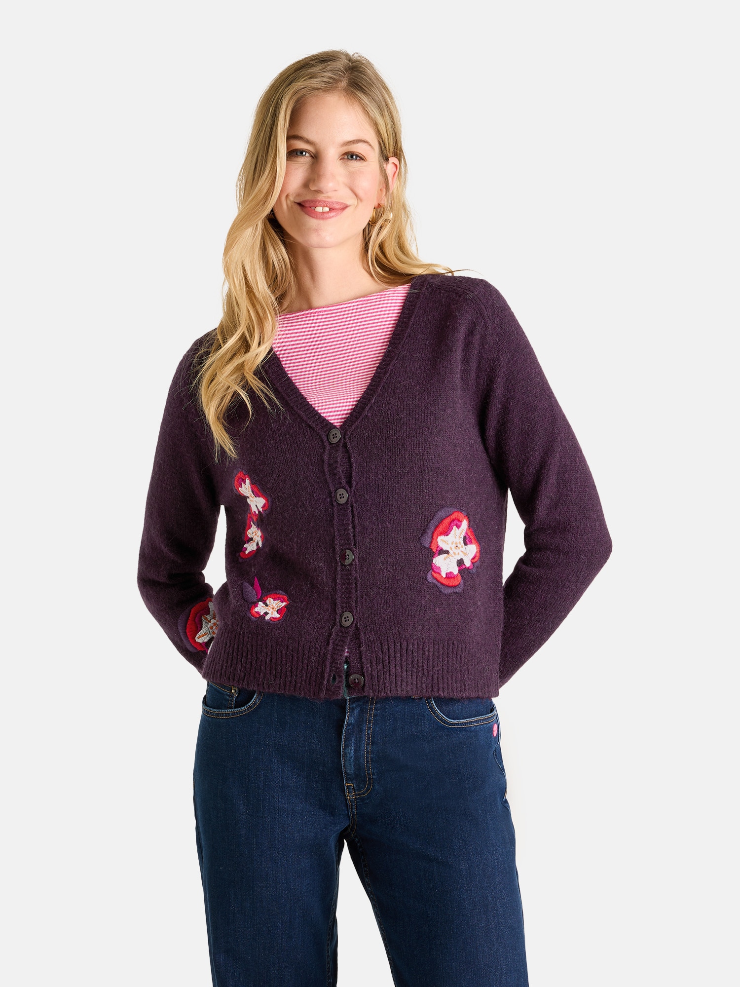 LIEBLINGSSTÜCK Damen Strickjacke "SkiraL"394, fig, Gr. 42, 50% Acrylic, 28% recycle Nylon, 14% Wolle, 8% Alpaka, Strickjacken, mit Wolle und Alpaka