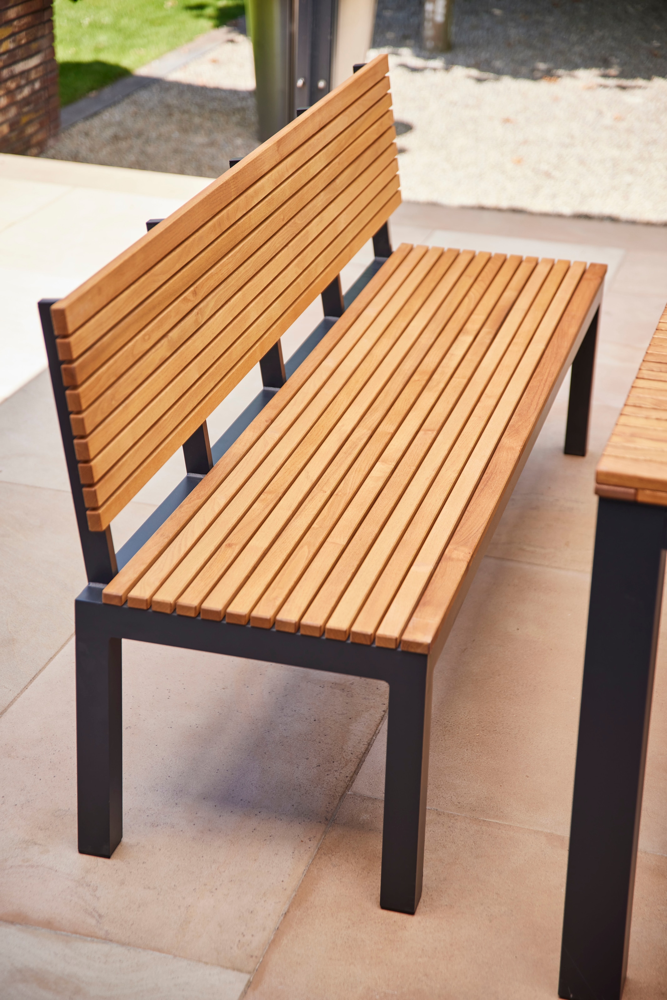 Siena Garden Gartenbank »Bozen 3er Aluminiumgestell anthrazit Robininenholz«, Flächen aus Robinienholz FSC® 100%