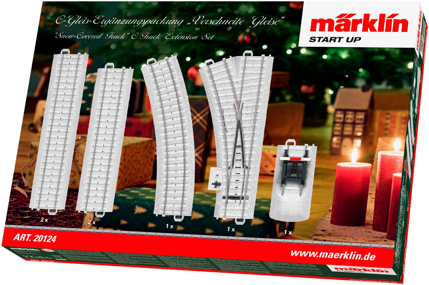 MÄRKLIN Kinder Gleise-Set "Start up - C-Gleis-Ergänzungspackung Verschneite Gleise - 20124", weiß, Kunststoff, Metall, H:1cm, Eisenbahn-Schienensets,