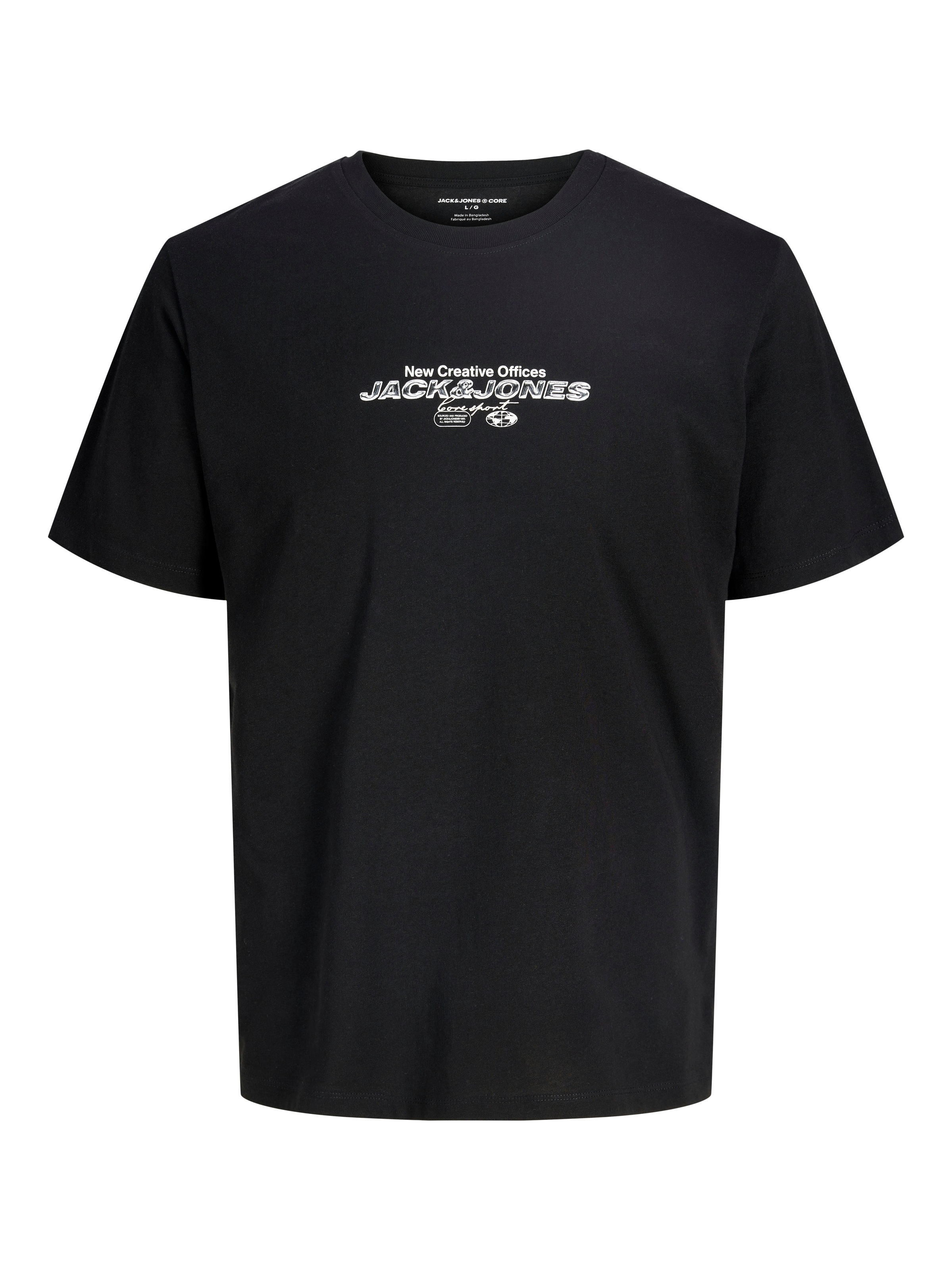 Jungen T-Shirt "JCOMINERAL SMALL FRONT PRINT TEE SS JNR"schwarz, Gr. 152, JACK & JONES JUNIOR, bedruckt, Single Jersey, Obermaterial: 100% Baumwolle,