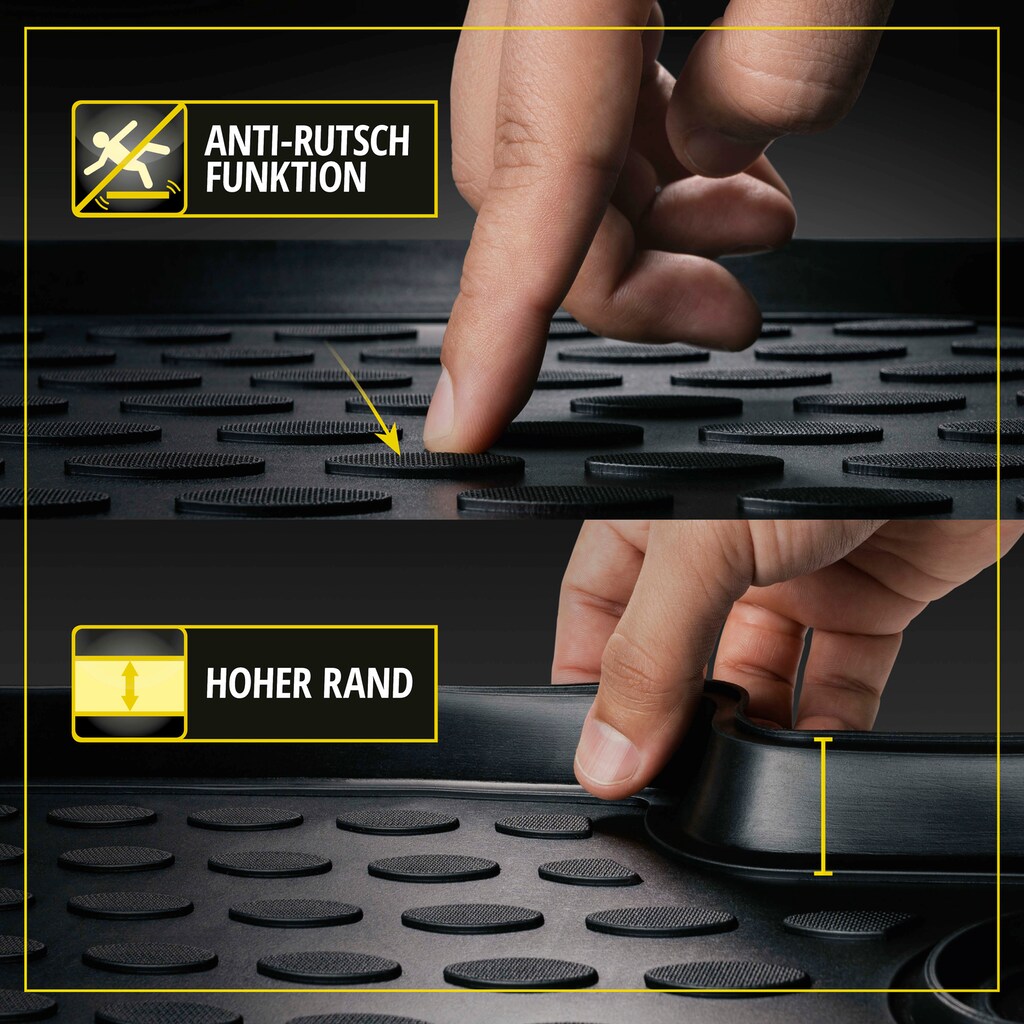 WALSER Passform-Fußmatten »XTR«, Opel, Astra, Schrägheck, (4 St., 2 Vordermatten, 2 Rückmatten)