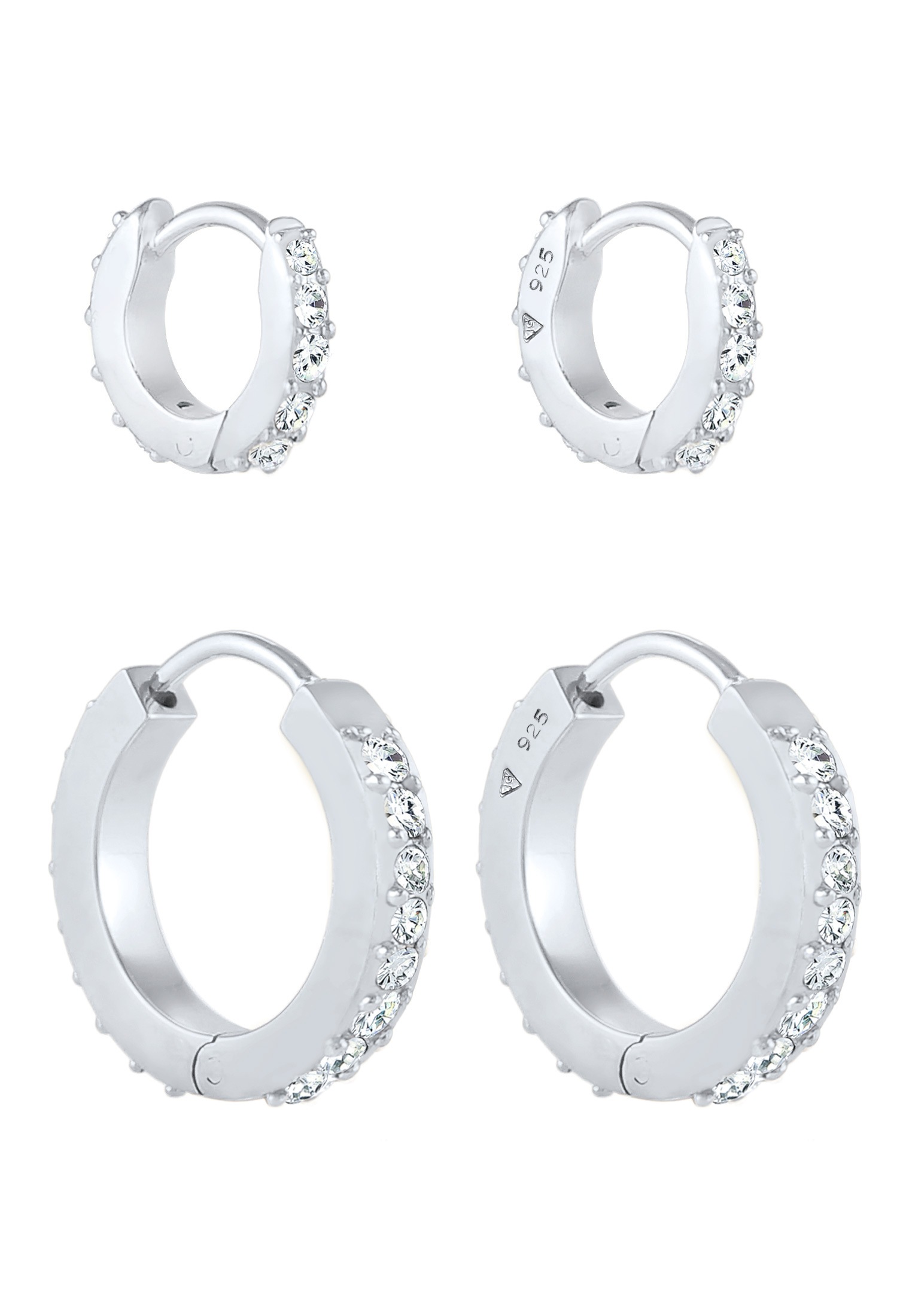 Elli Paar Creolen »Creolen Kristalle 2er Set 925 Silber«