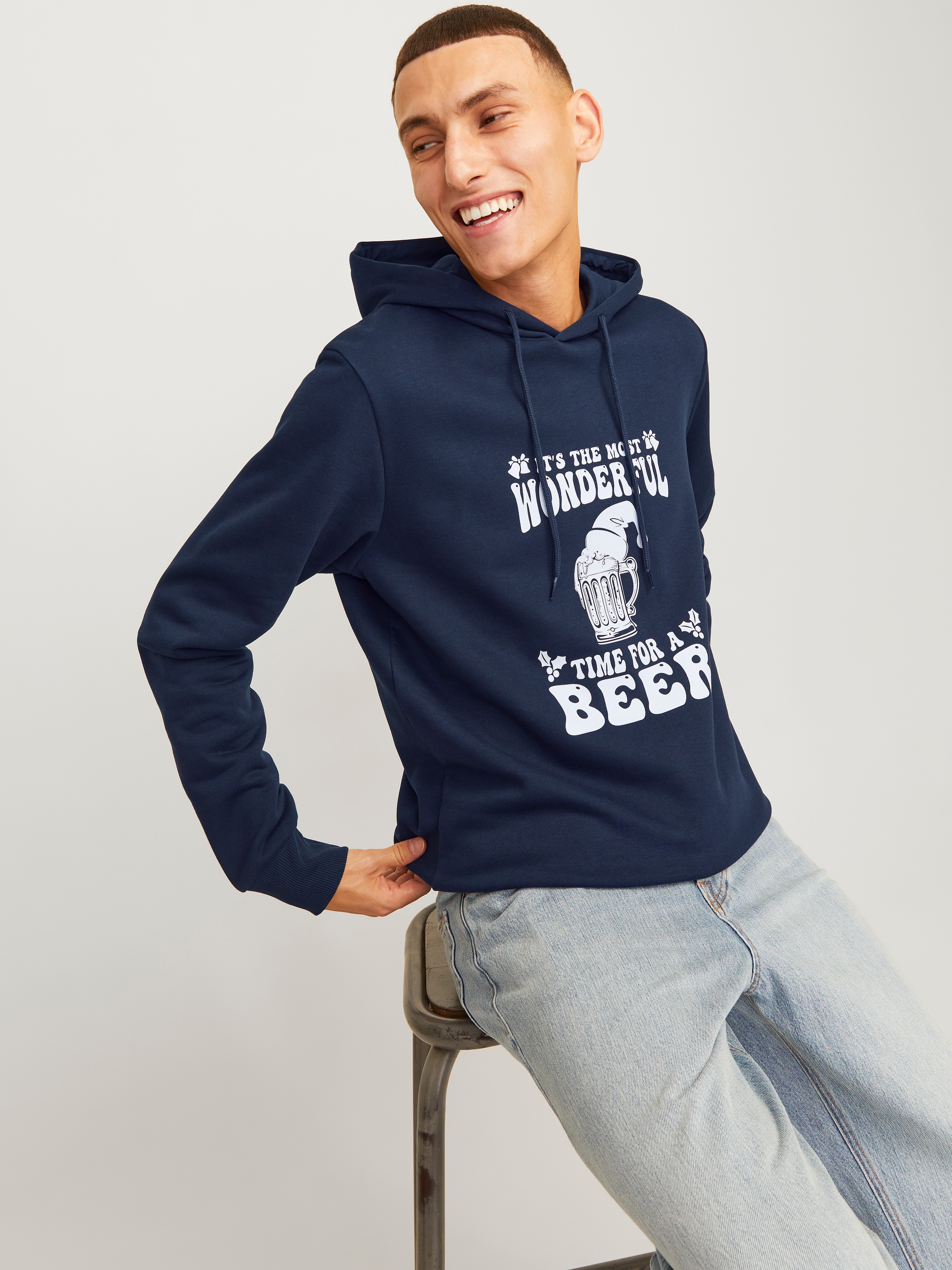 Jack & Jones Kapuzensweatshirt "JJXMAS ONE COLOR FUNNY SWEAT HOOD" günstig online kaufen