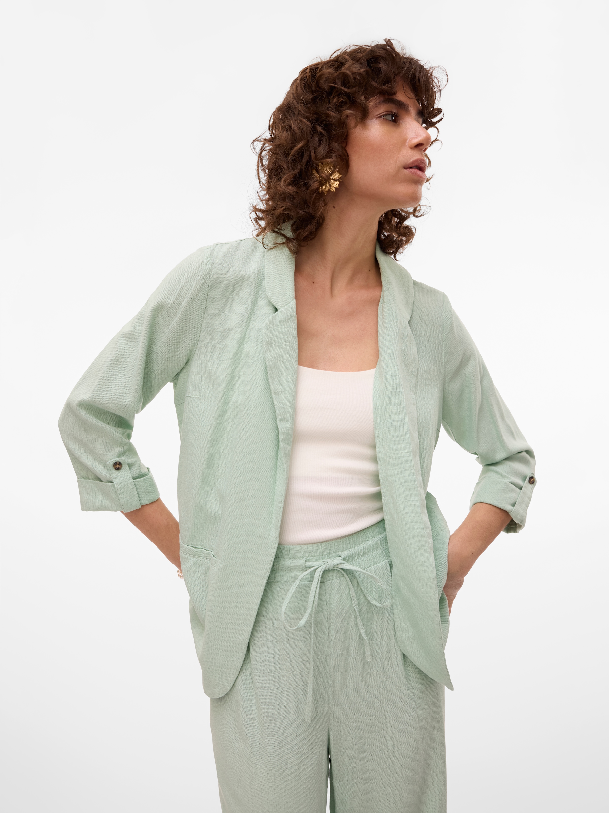 Vero Moda Kurzblazer »VMJESMILO 3/4 LOOSE BLAZER WVN GA NOOS«, mit Leinen