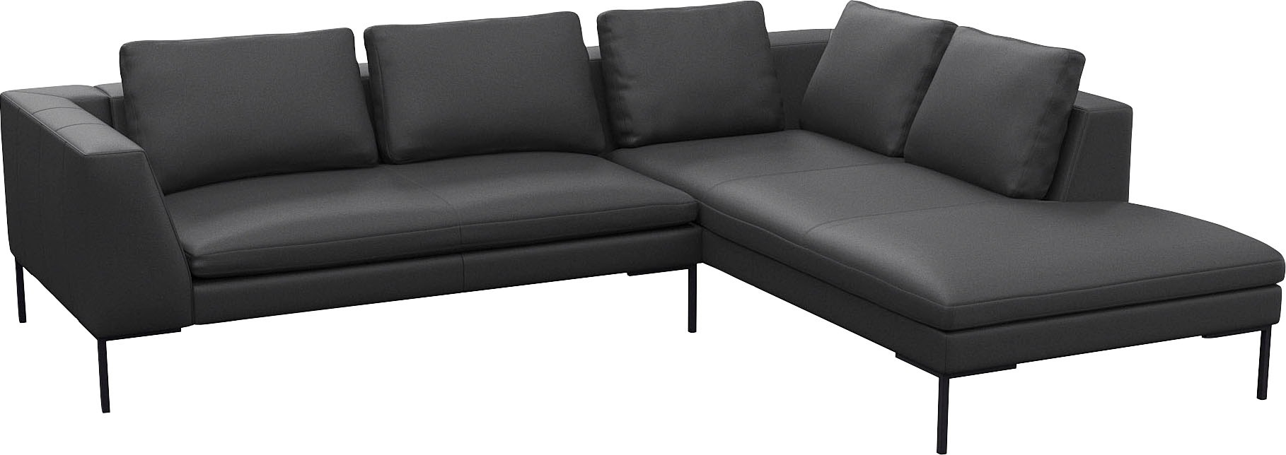 FLEXLUX Ecksofa »Loano, superbequemer Sitzkomfort durch Kaltschaum im Sitz«, modernes Sofa, frei im Raum stellbar, lose Kissen, L-Form