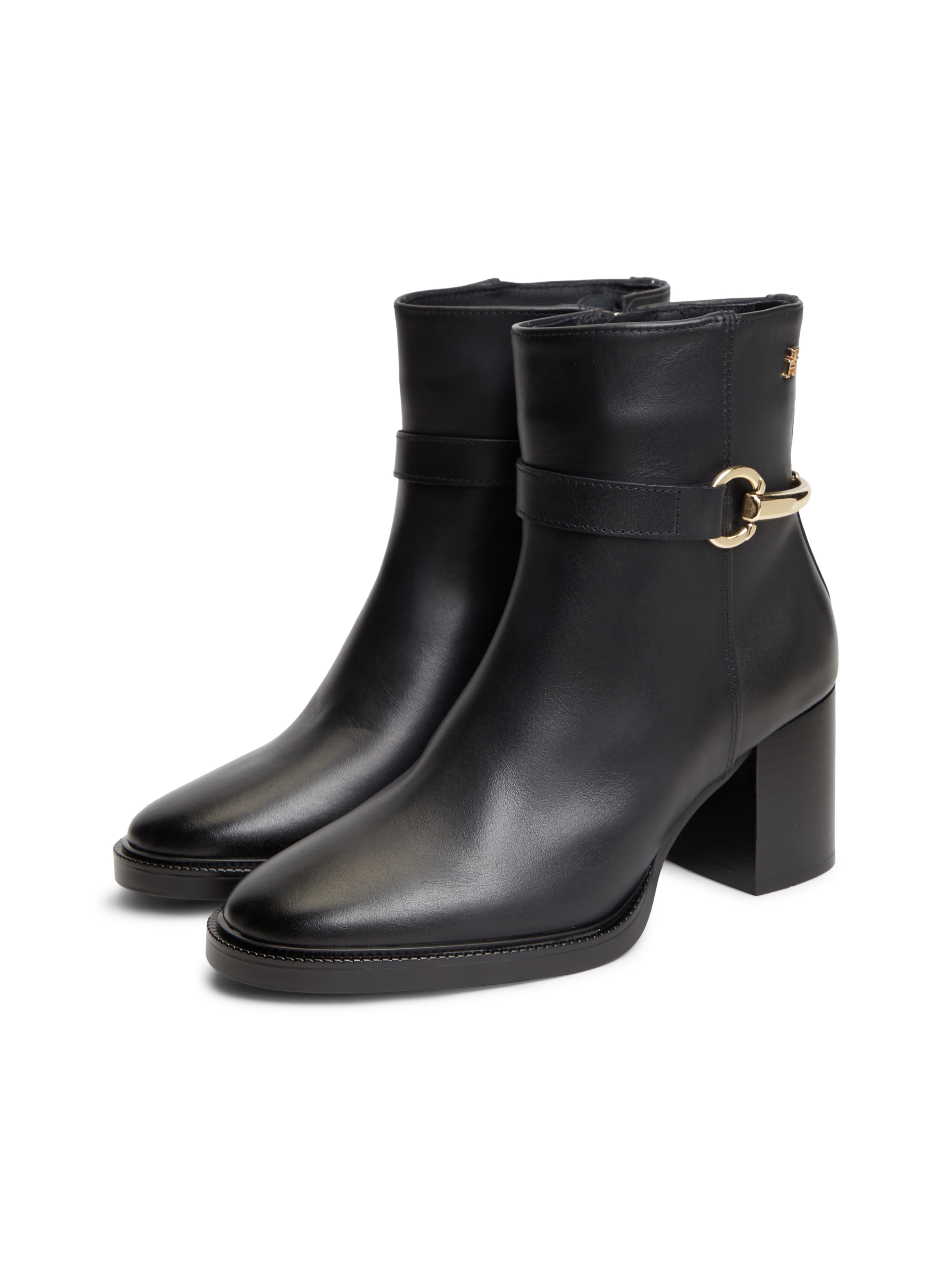Tommy Hilfiger Stiefelette "TH STUD HEEL RIDING ANKLE BOOT" Blockabsatz, Ankleboots, Abendschuh mit Schmuckelement