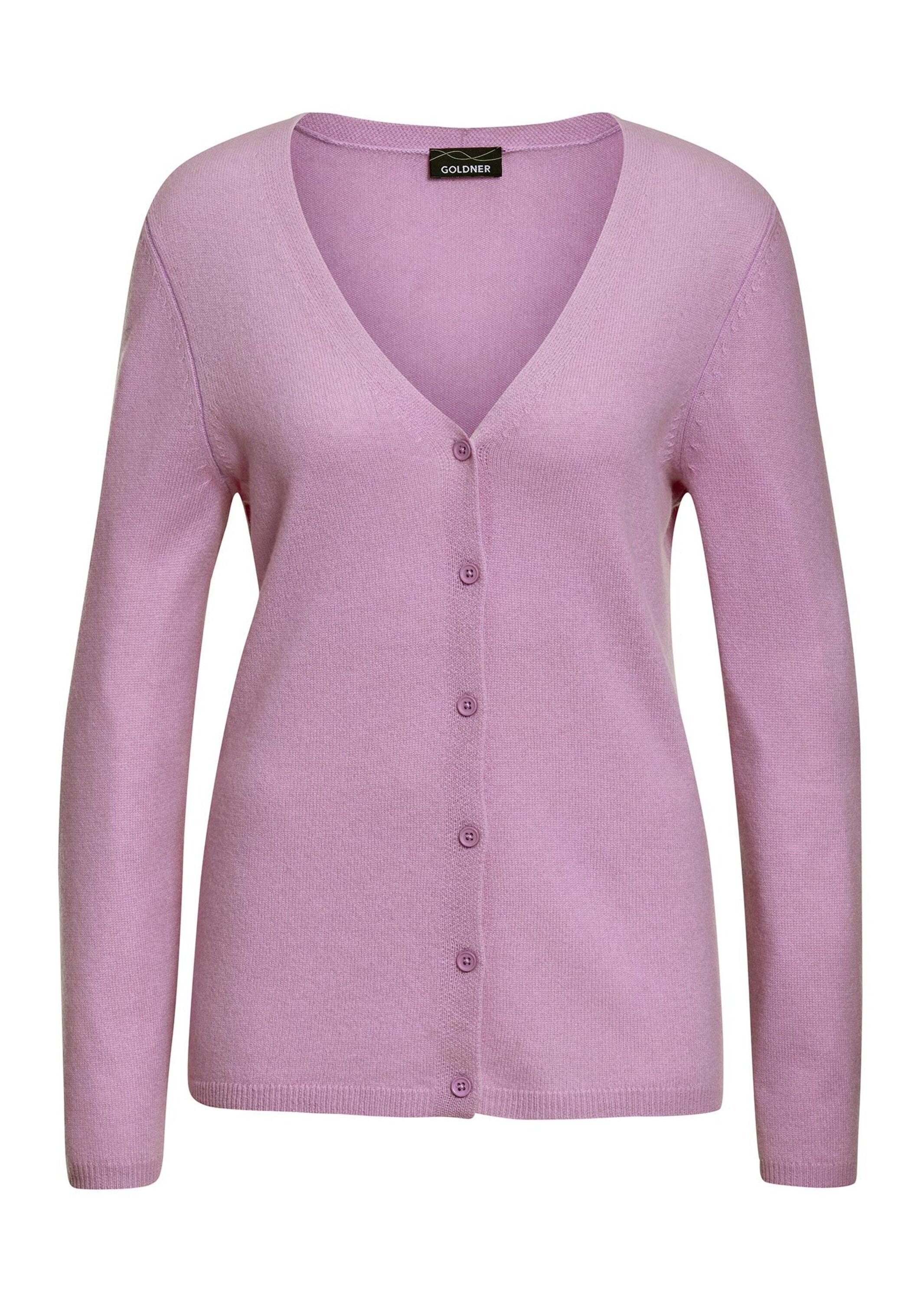 GOLDNER Strickjacke "Weiche Kaschmirstrickjacke mit V-Ausschnitt" Ohne
