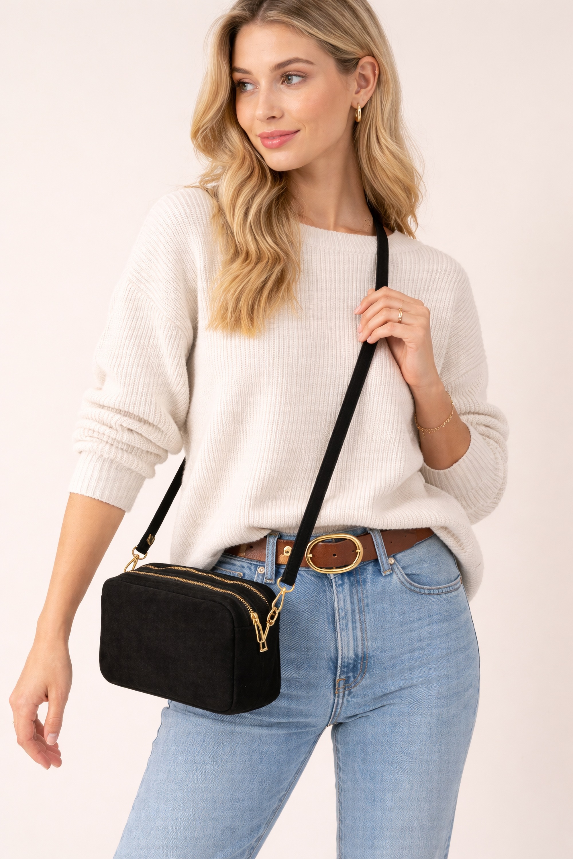 COLLEZIONE ALESSANDRO Umhängetasche »Romano« aus Wildleder, Made in Italy