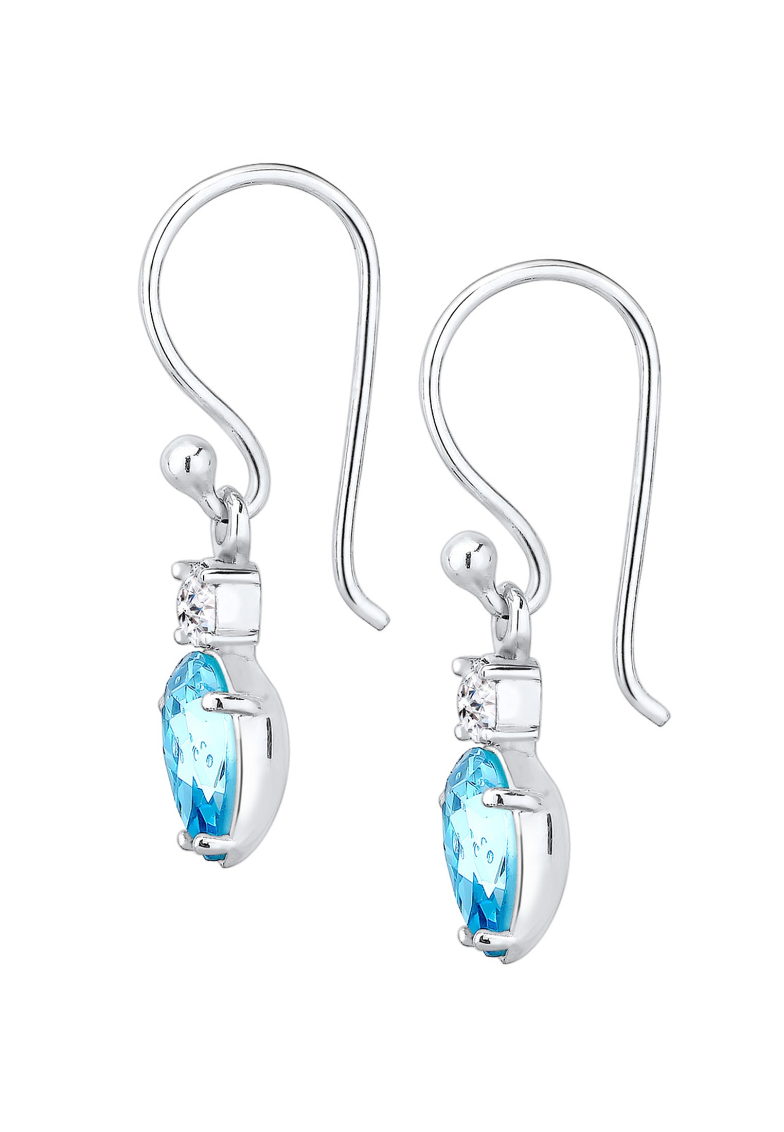 Elli Paar Ohrhänger »Ohrhänger Tropfen Glas Kristalle Hellblau 925 Sterling Silber«