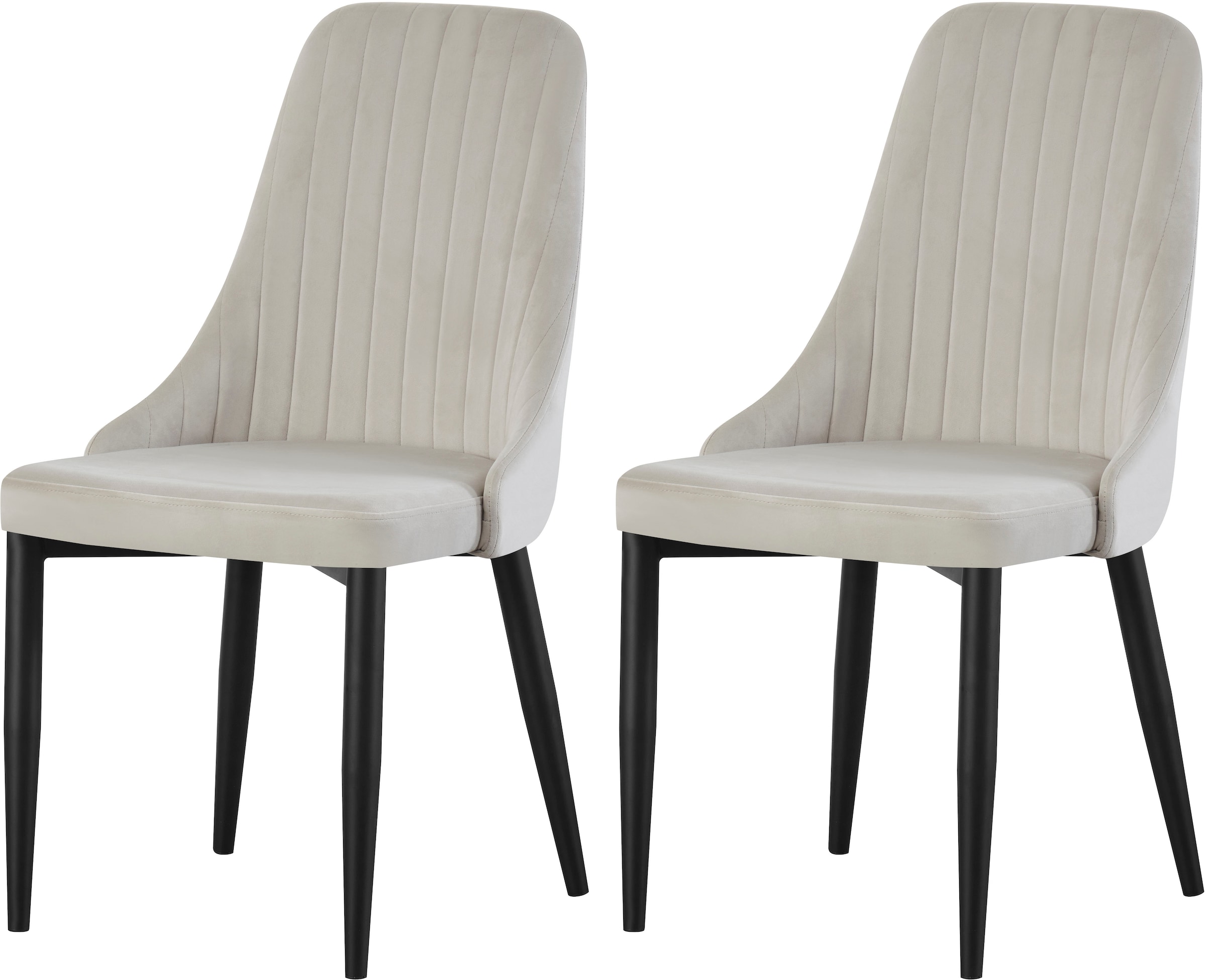 Home affaire Esszimmerstuhl »GARNBY, 2er Set, mit Metallgestell in matt schwarz« (Set) 2 Stk.in verschiedenen Farben, Belsatbarkeit pro Stuhl 120 kg, Velour Stoff