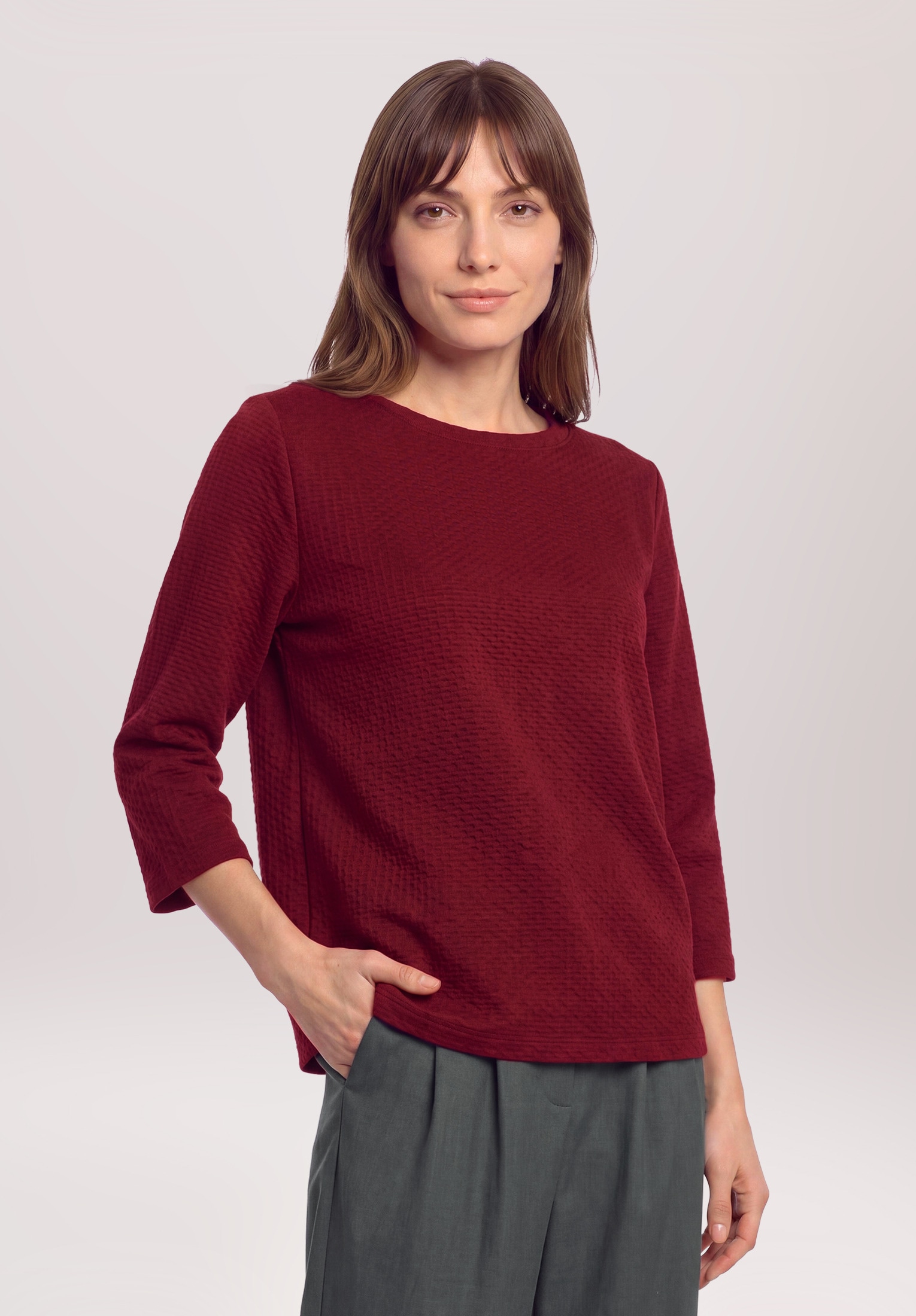 Betty&Co 3/4-Arm-Shirt »Damen mit Struktur« 1