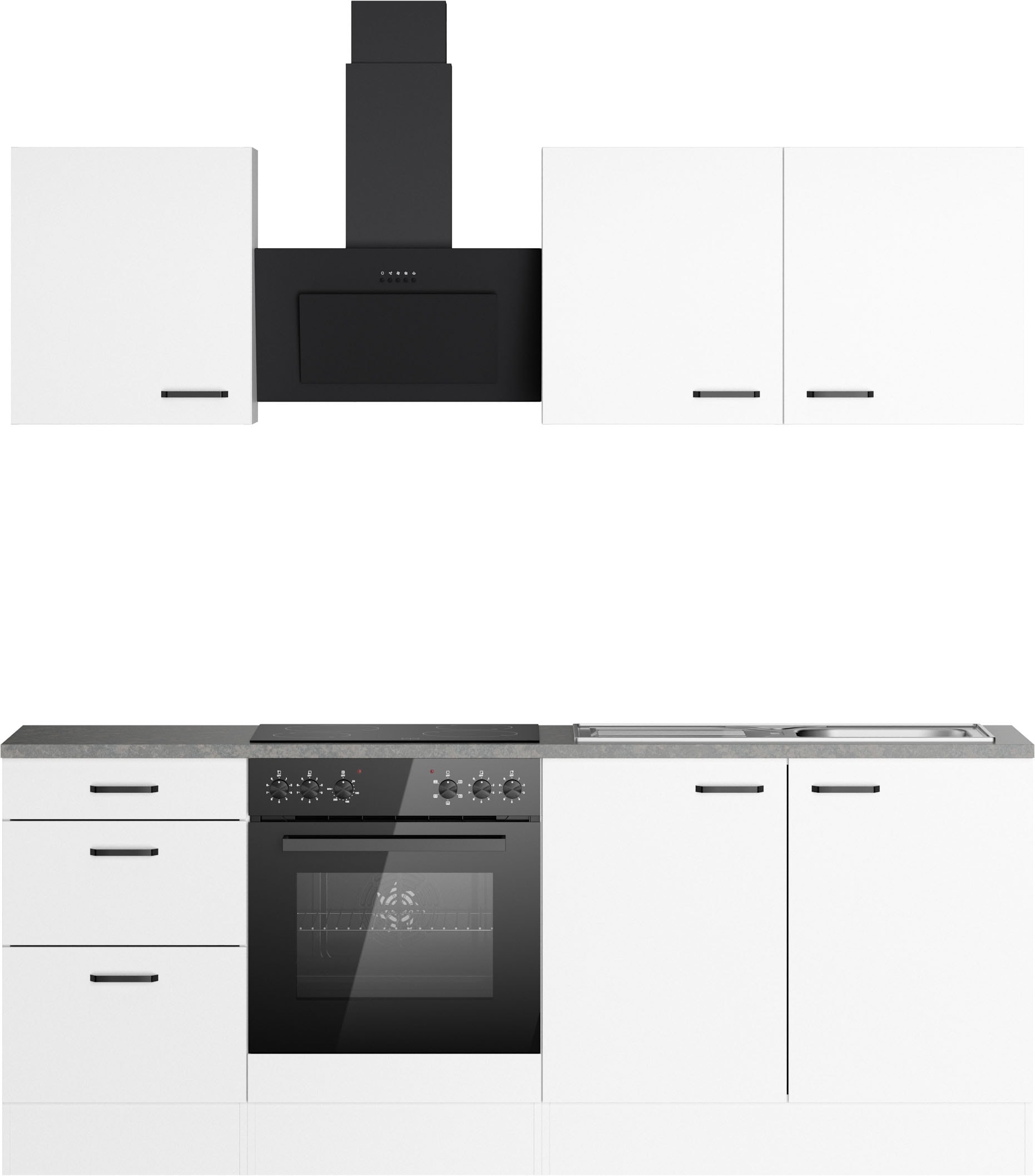 OPTIFIT Küchenzeile »OPTImulti« Breite 210 cm, wahlweise mit E-Geräten und Edelstahlspüle