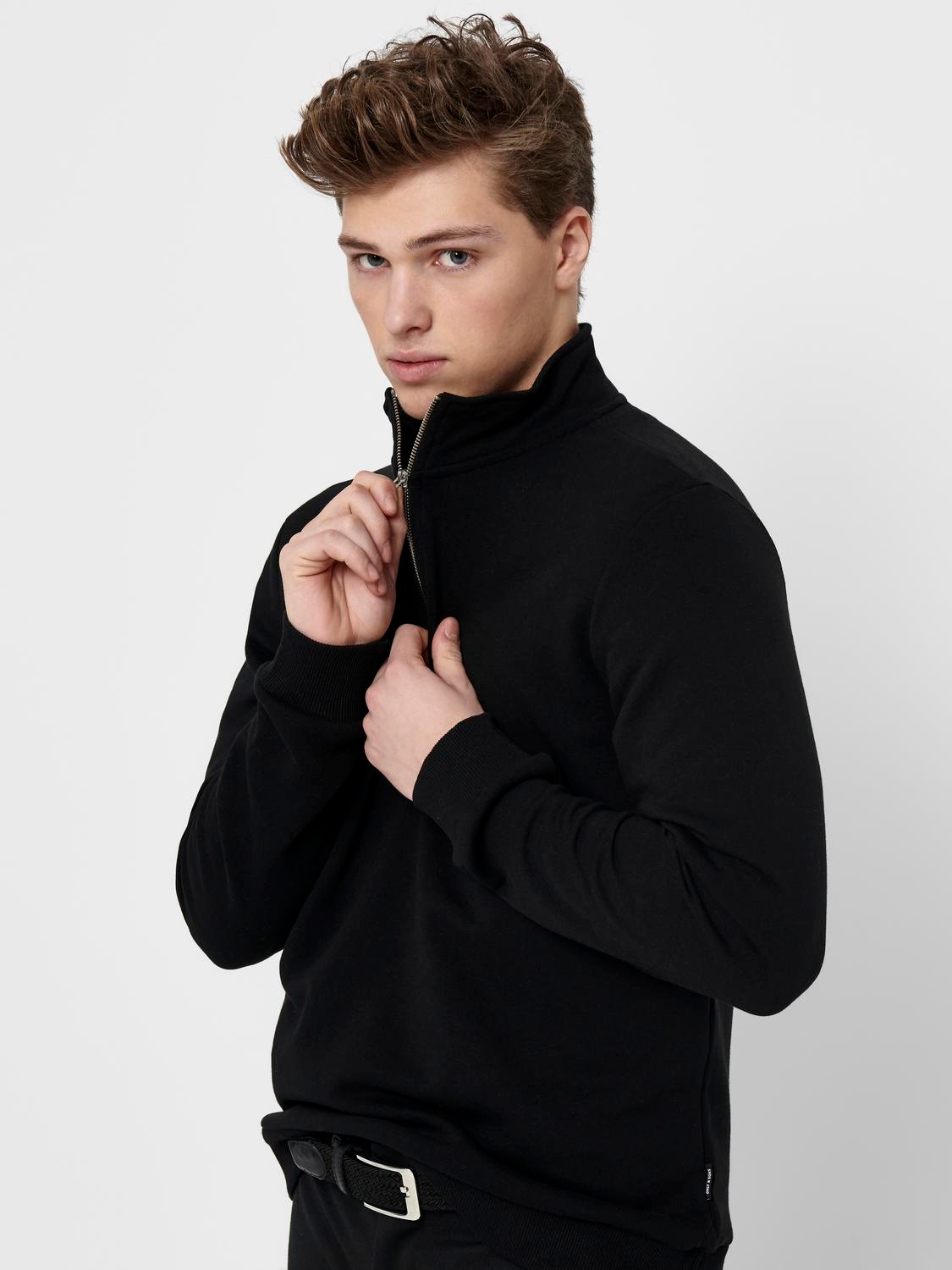 Thumbnail - ONLY & SONS Sweatshirt "ONSCERES HALF ZIP SWEAT", Baumwollmischung, regular fit