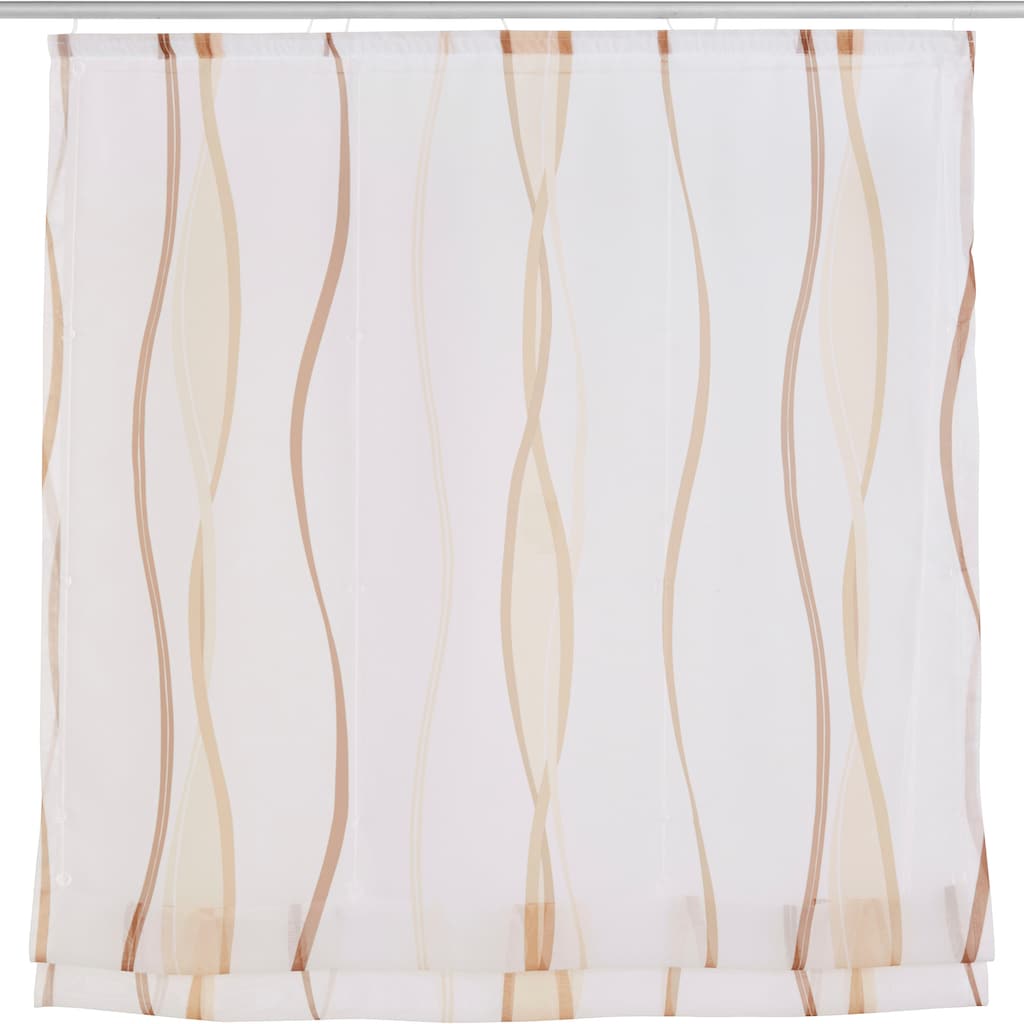 my home Raffrollo »Dimona«, mit Klettschiene, Transparent, Voile, Polyester, Wellen