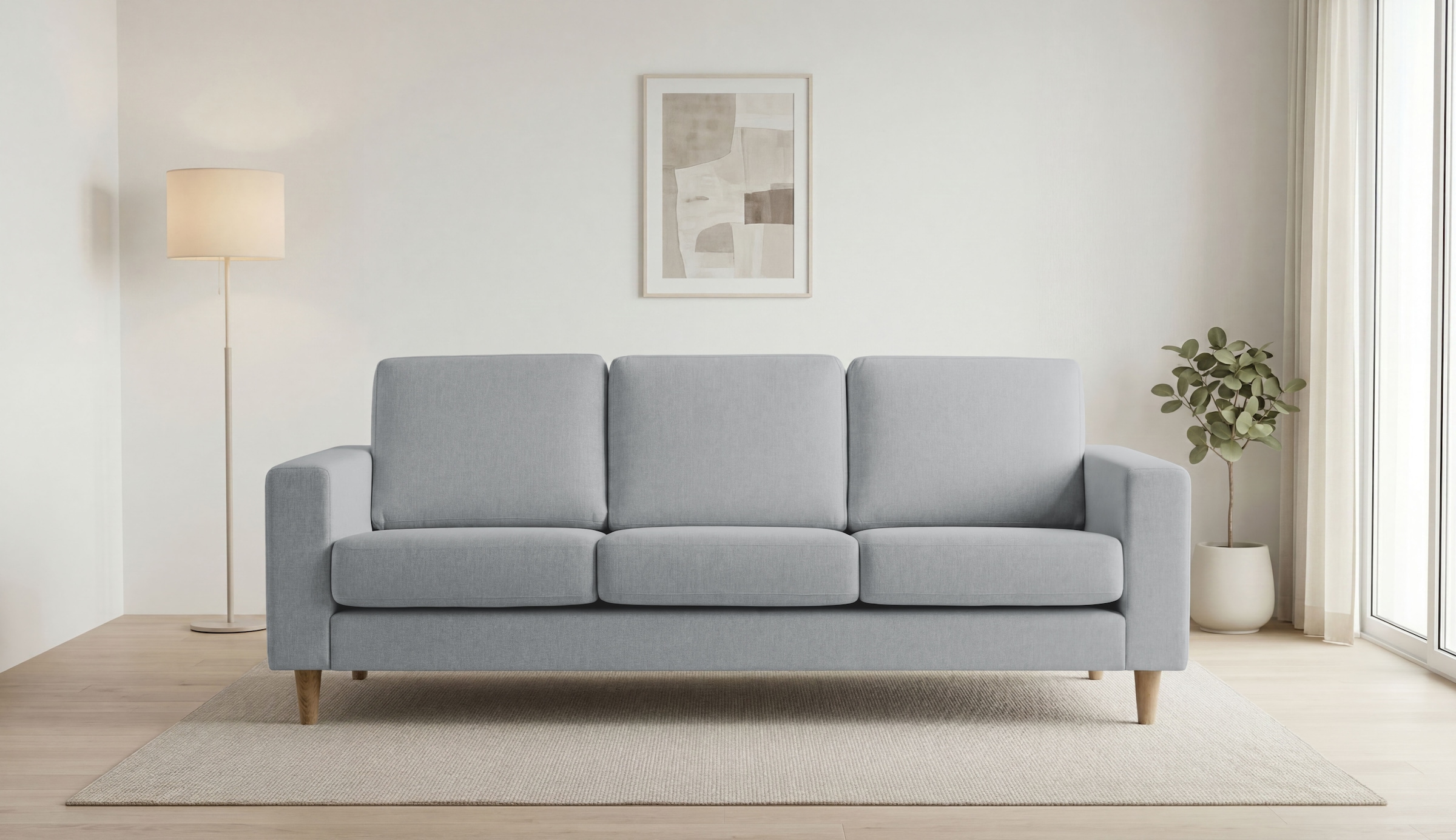 OTTO home 3-Sitzer "Tvinno" im skandinavischen Stil, mit Massivholzfüßen, Breite 217 cm