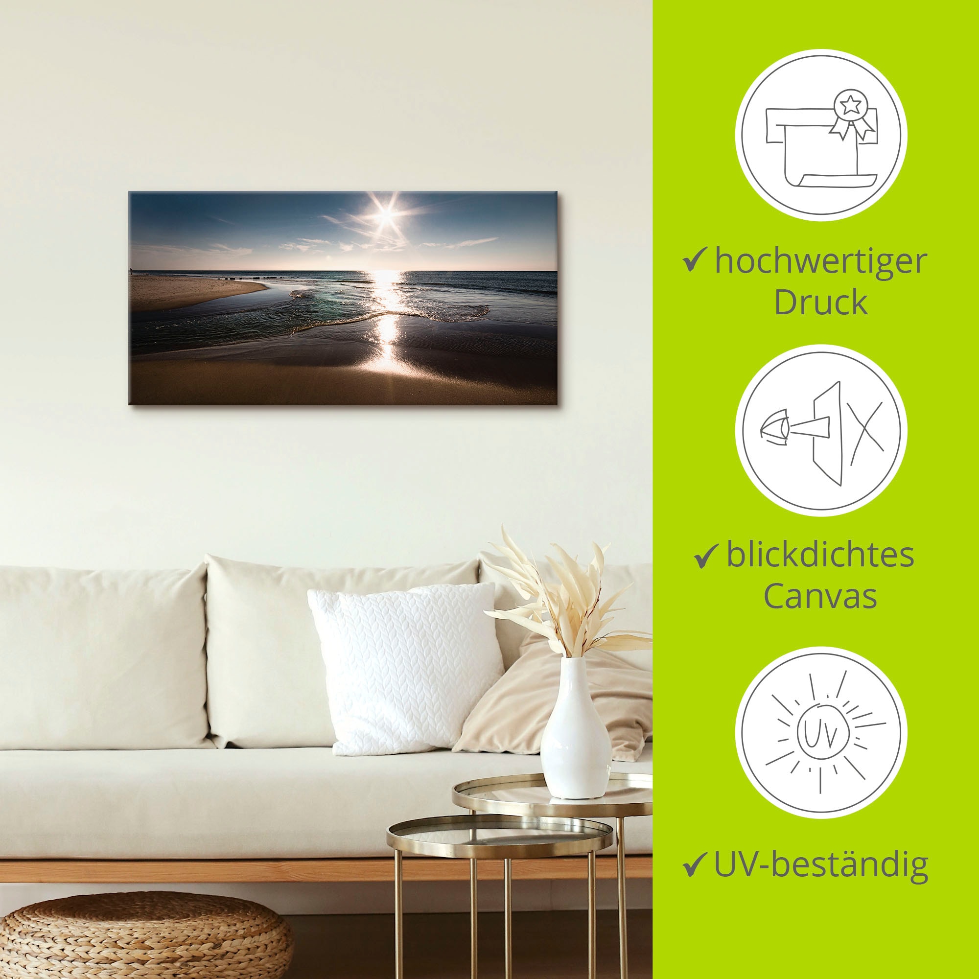 Artland Wandbild »Sylt IV«, Strand, (1 St.), als Leinwandbild, Poster, Wandaufkleber in verschied. Größen
