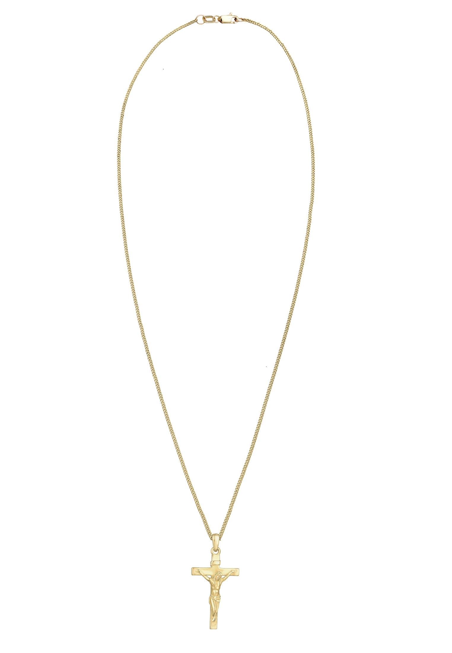 Elli Premium Kette mit Anhänger »Kreuz 375 Gelbgold«