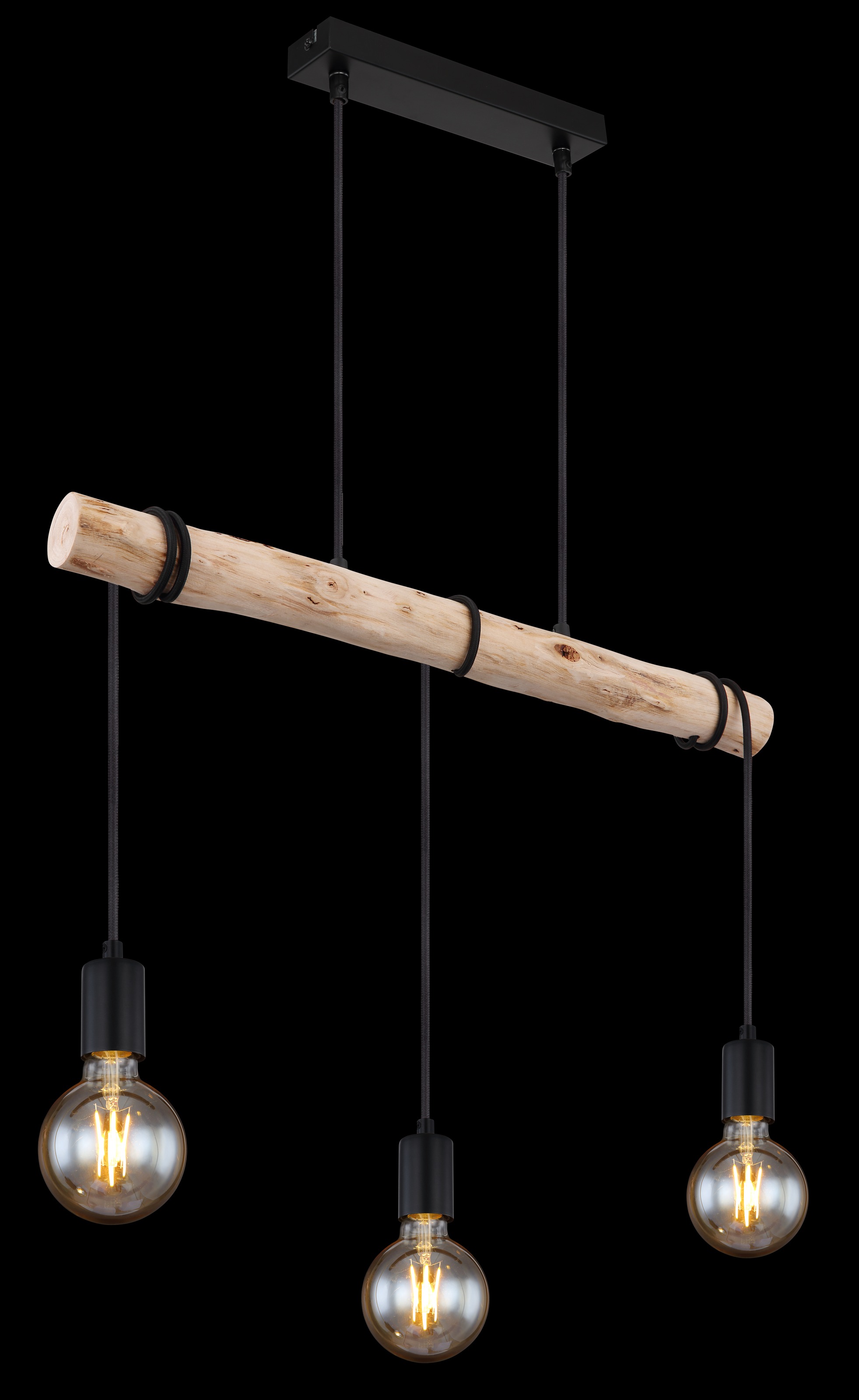 GLOBO LIGHTING Hängeleuchte »GREGOR«, Leuchtmittel E27 | ohne Leuchtmittel, Hängelampe/Holz/Kabel zum Herumwickeln/Esszimmer