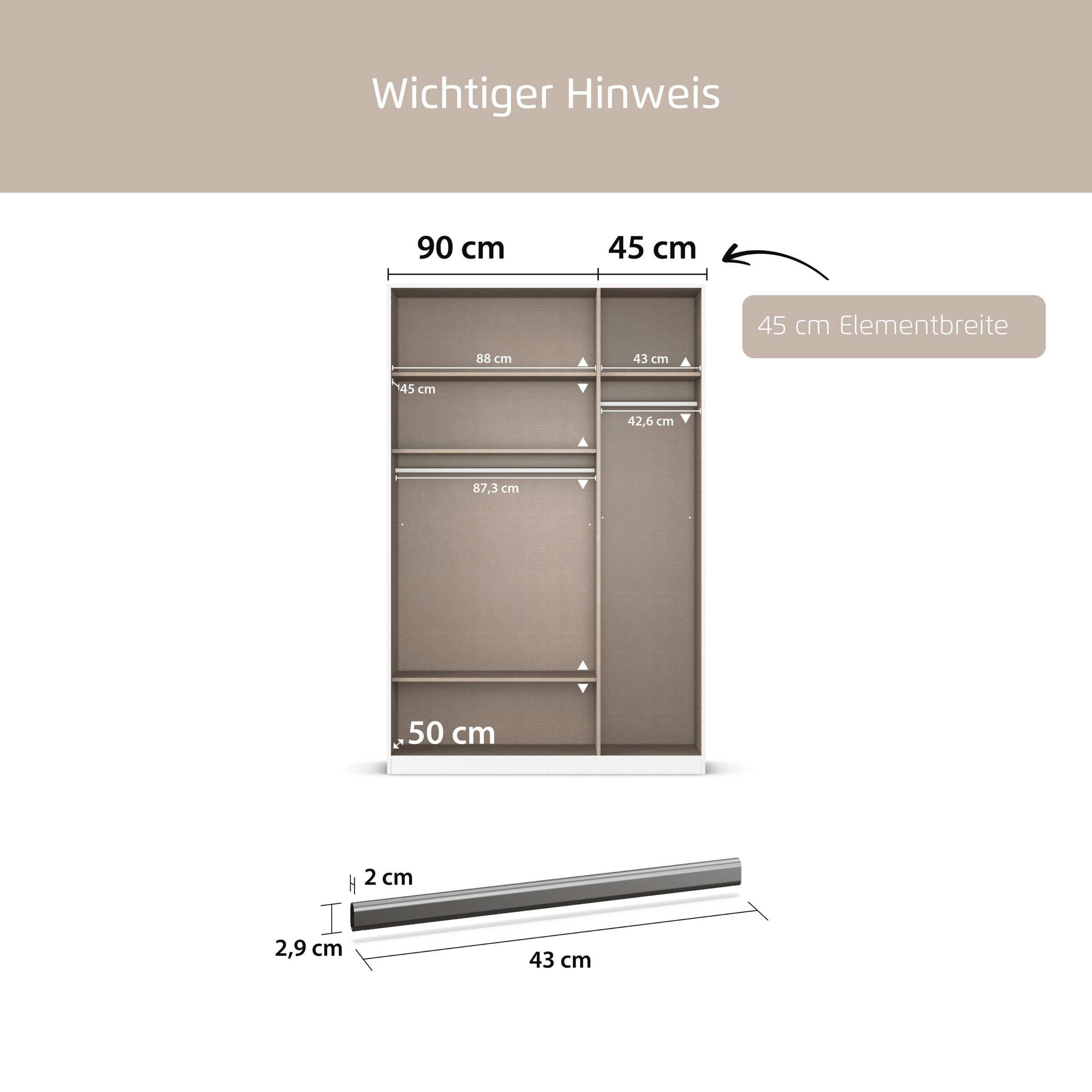 rauch Kleiderstange »Zubehör für Rauch-Schränke«