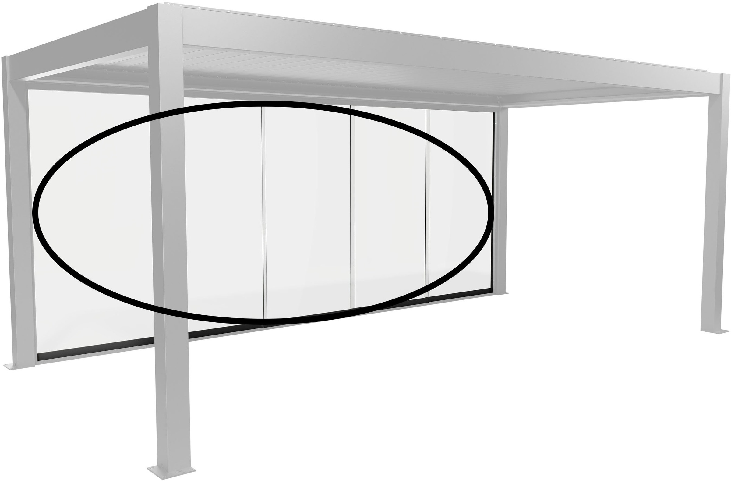 Glasschiebetür BIOHORT, B:568cm H:234,9cmdunkelgrau, metallic, Glas, Stahl, Türen, "Klarglas Gr. 6 m für Pergola, verschiedene Farben", 568x 234,9