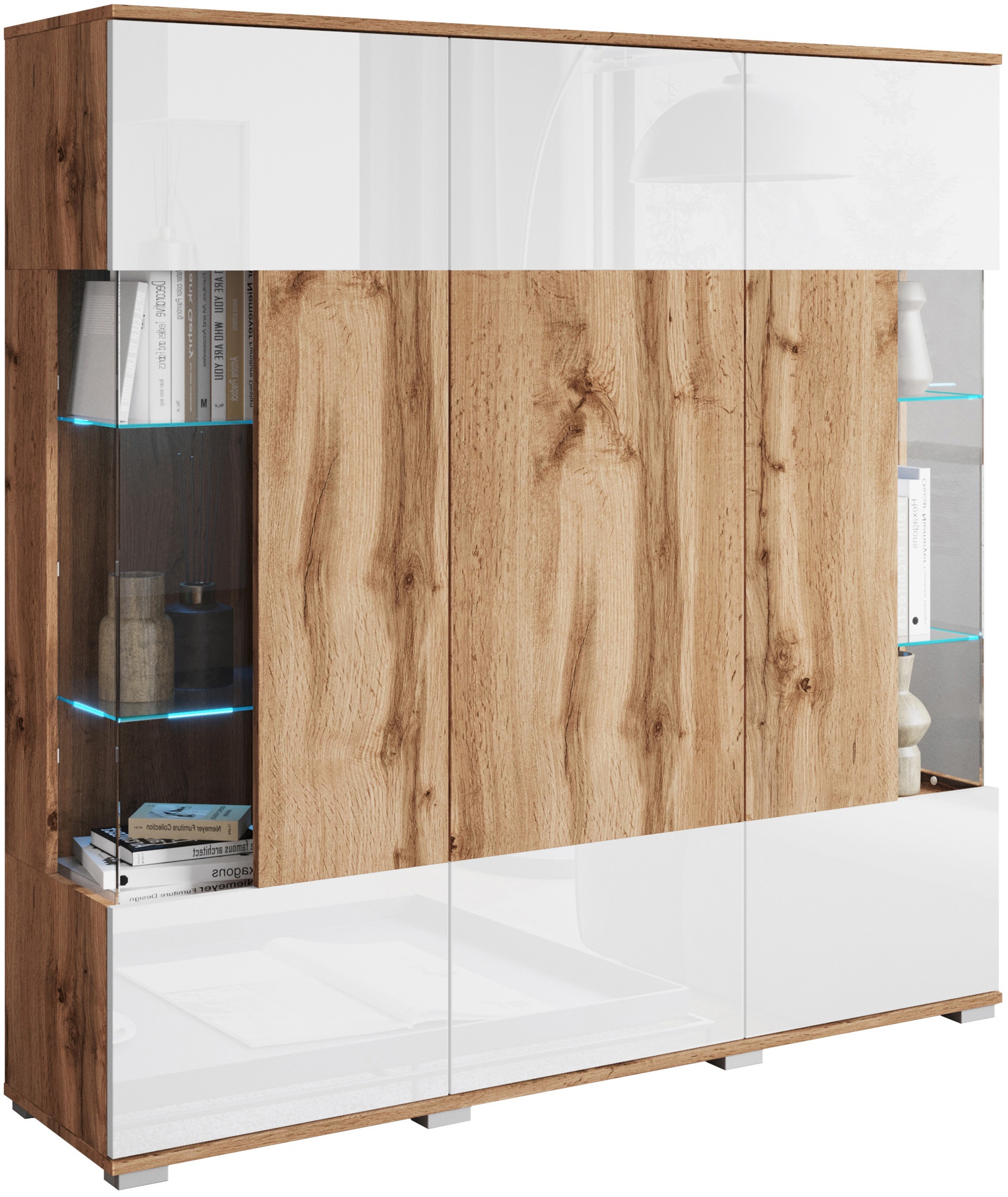 INOSIGN Highboard "Kenia", (1 St.), Modernes Highboard, mit Glastüren, Brei günstig online kaufen