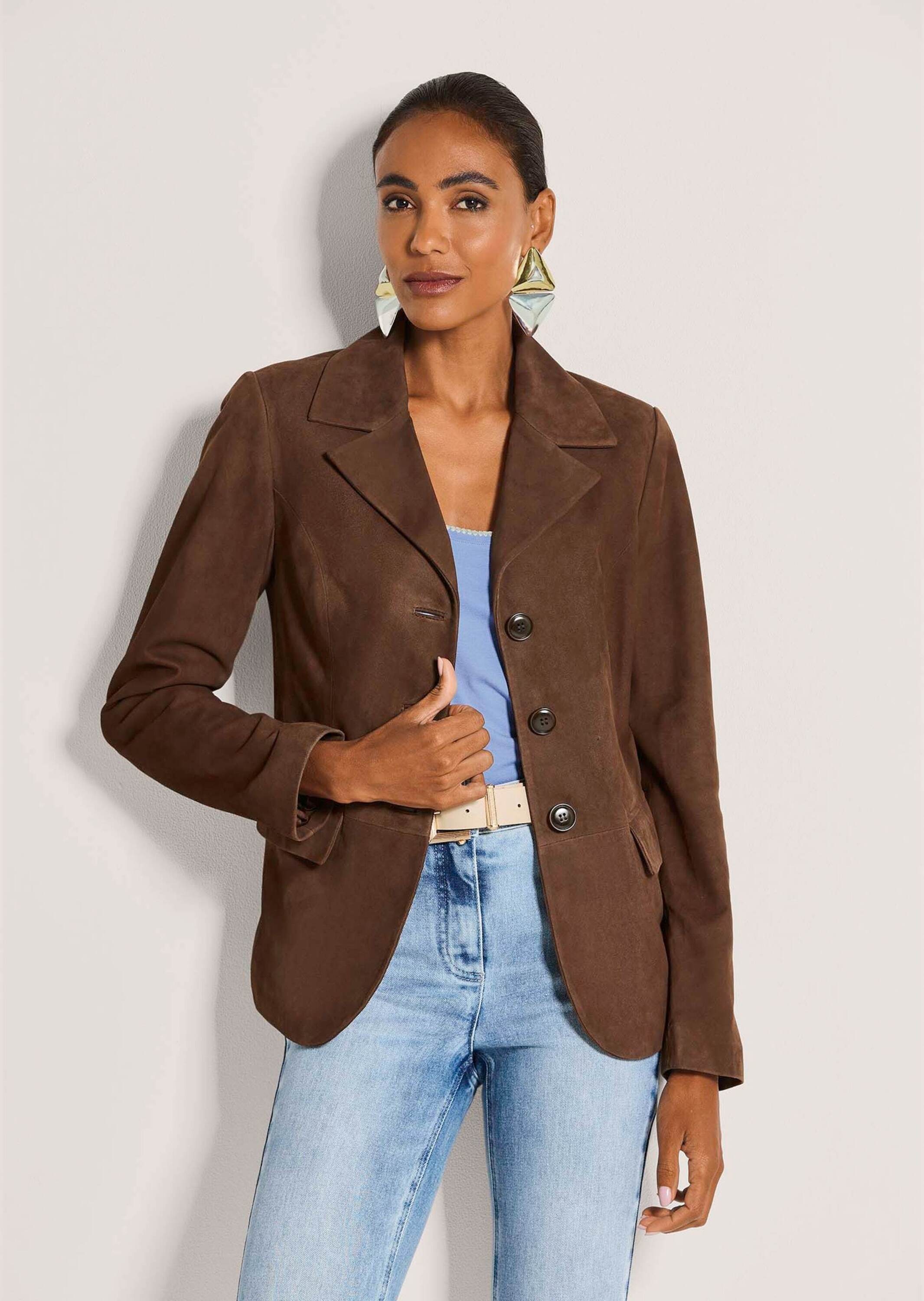 MADELEINE Lederjacke »Lederblazer Lammnappa-Blazer mit Reverskragen«