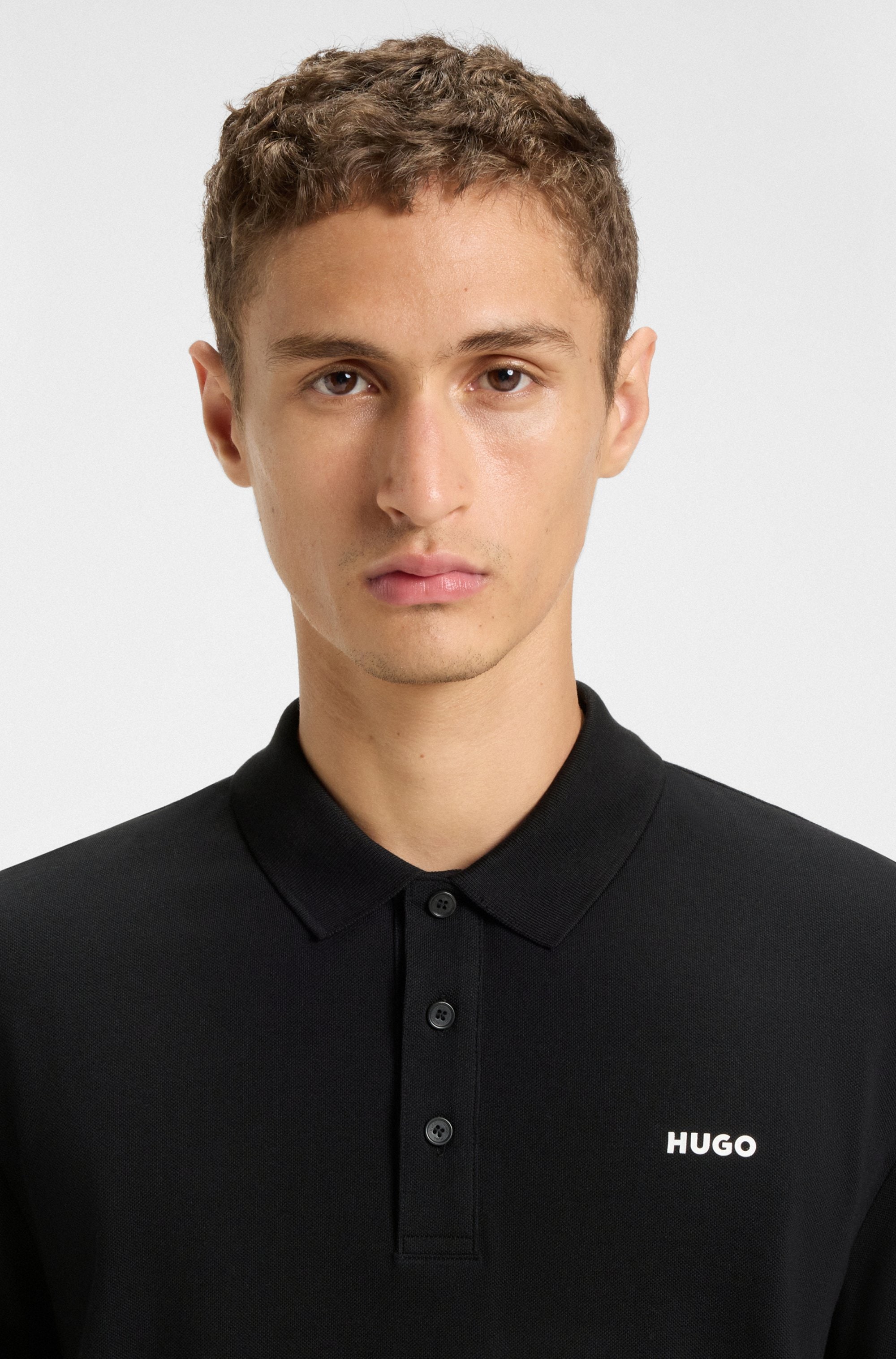 HUGO Langarm-Poloshirt »Donoslong« Polokragen, Regular Fit, Knopfleiste