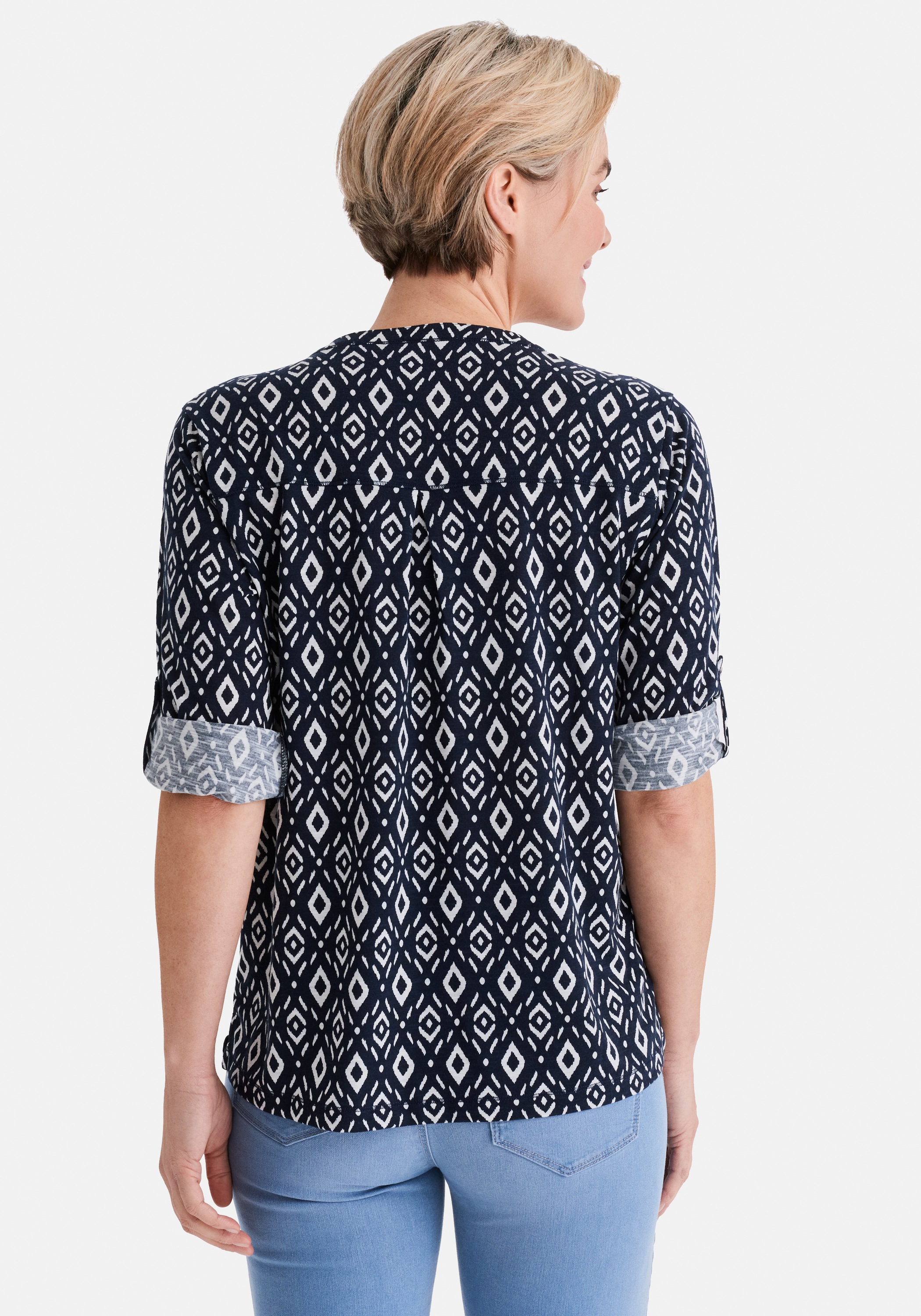 STOOKER WOMEN 3/4-Arm-Shirt »MARIE Print Shirt Bluse 3/4-Arm« Regular Fit Shirt Bluse Baumwolle Shirt Knopfleiste für Damen