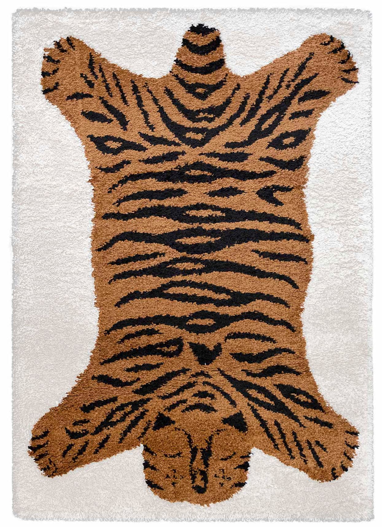 Primaflor-Ideen in Textil Kinderteppich »NOMAD - Tiger«, rechteckig, 35 mm Höhe, Hochflor, Motiv Tiger, weich & kuschelig, Kinderzimmer