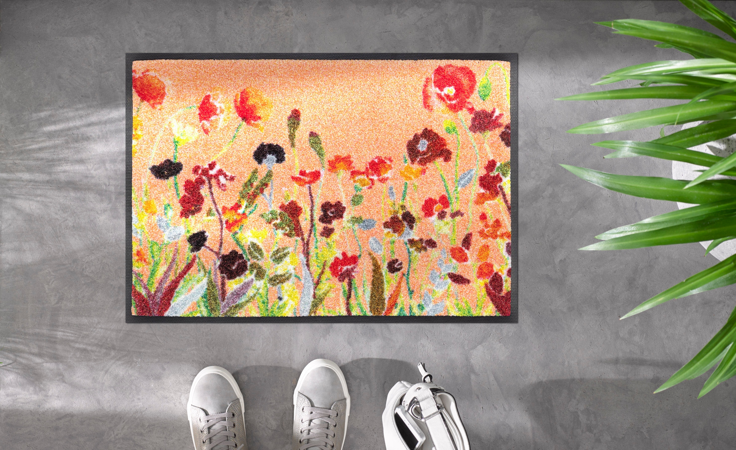 wash+dry by Kleen-Tex Fußmatte »Wildflowers«, rechteckig, Schmutzfangmatte, Motiv  Blumen, rutschhemmend, waschbar | BAUR