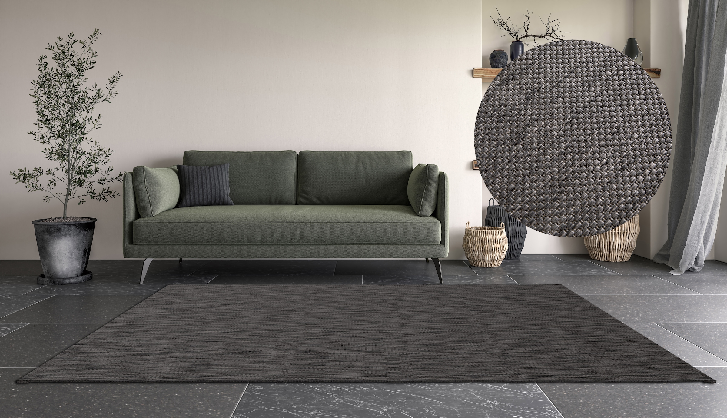 my home Teppich "Florida, Made in Belgium" rechteckig 7 mm Höhe Outdoor, Si günstig online kaufen