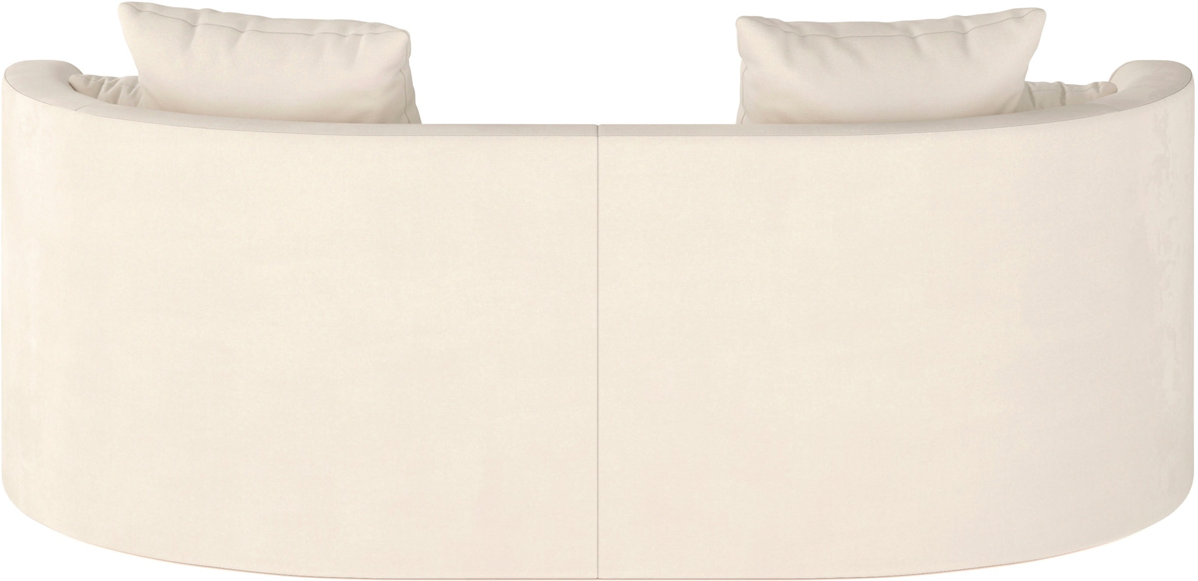LeGer Home by Lena Gercke 2,5-Sitzer »ISALIE, rundes Loungesofa, mit Kissen, perfekt gepolstert«, moderne Stoffe, mit 4 Zierkissen, extra große Sitzfläche