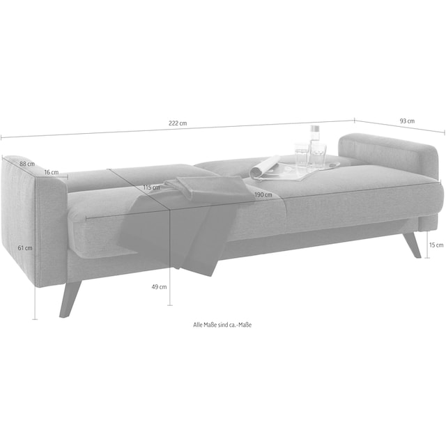 exxpo - sofa fashion 3-Sitzer »Samso«, Inklusive Bettfunktion und  Bettkasten bestellen | BAUR