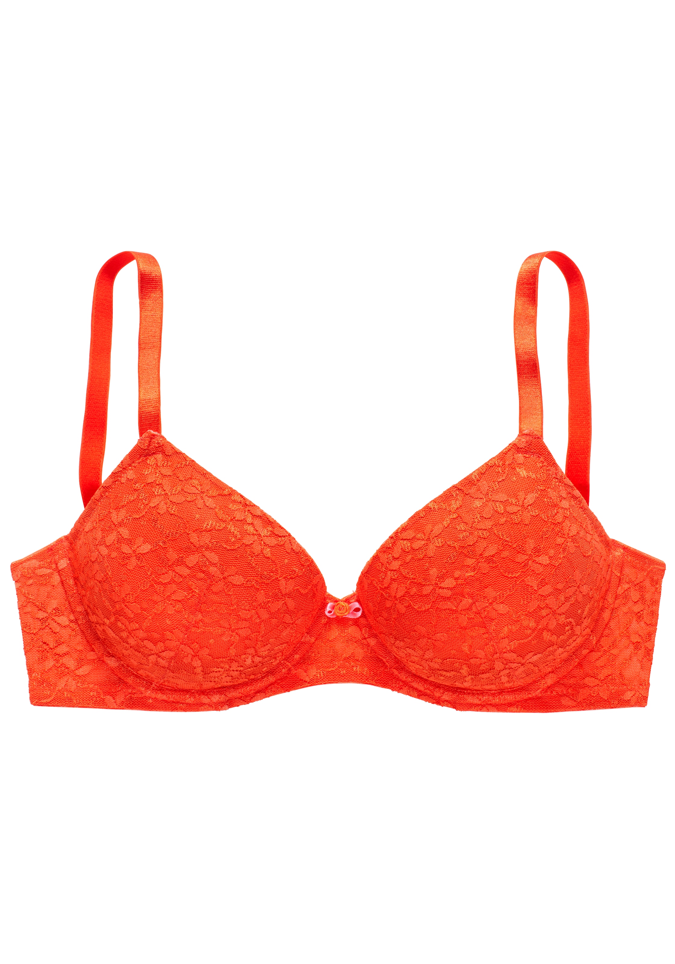 Vivance Push-up-BH, mit Bügel aus zarter Spitze in blumiger Optik, sexy Dessous