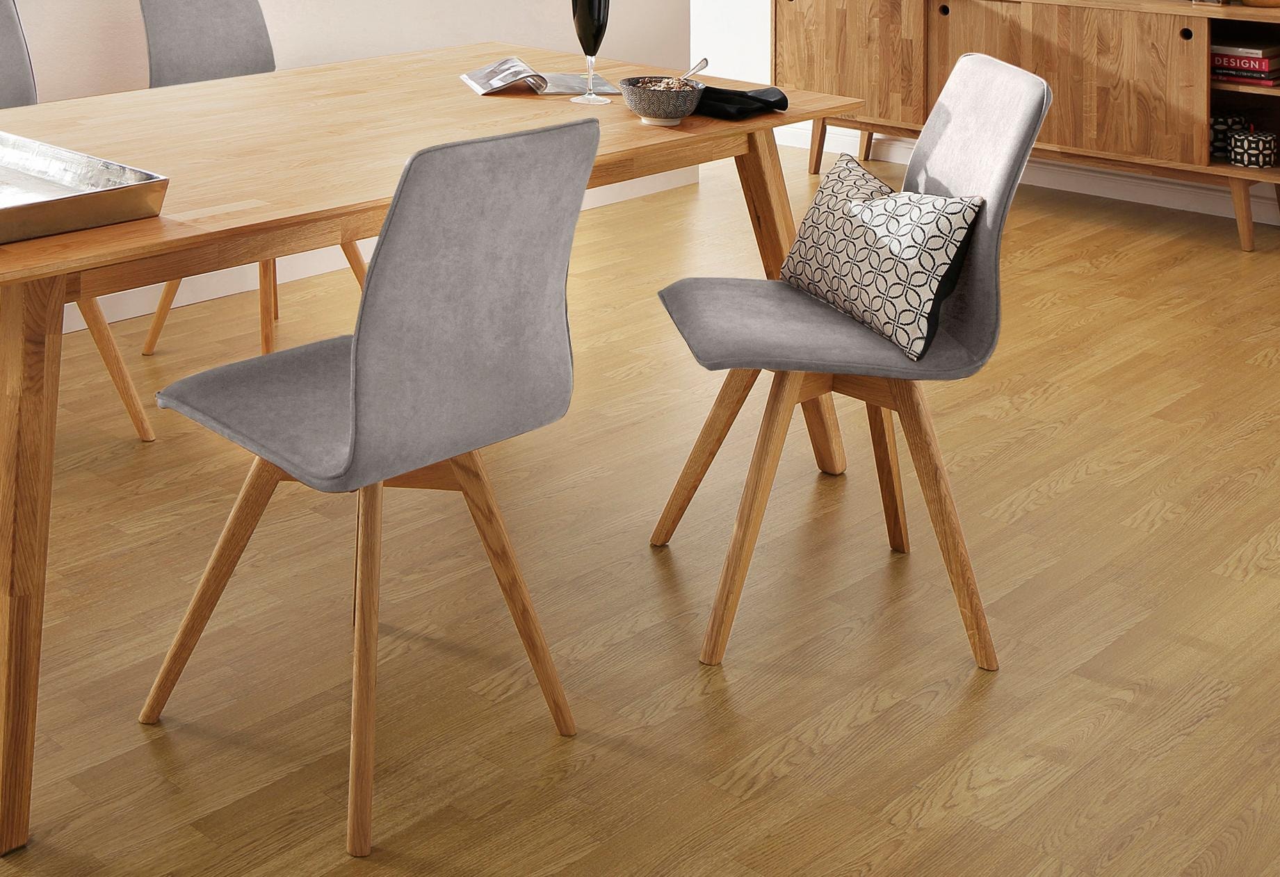 andas Esszimmerstuhl »Rania«, (Set), 4 St., Luxus-Microfaser, Eiche, 2er/4er/6er-Set, Küchenstuhl