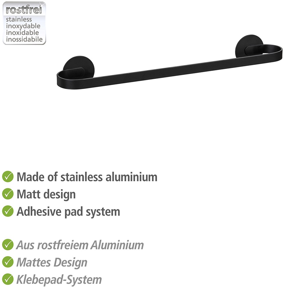 WENKO Handtuchstange »Turbo-Loc® Modell Uno Bivio«, aus Aluminium, Befestigen ohne Bohren, 40 cm
